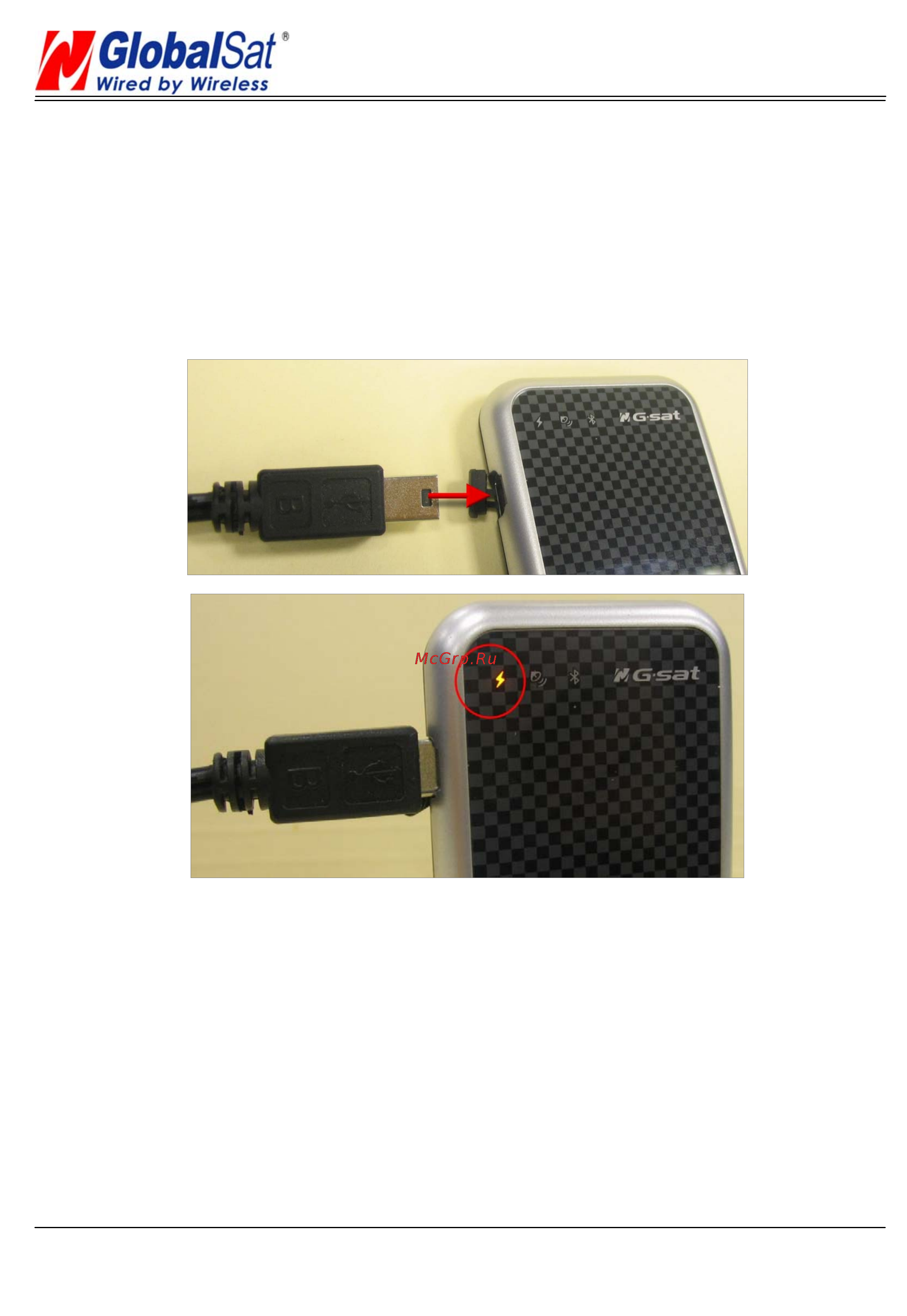 Globalsat BT-368 [8/14] Step 1 charging battery