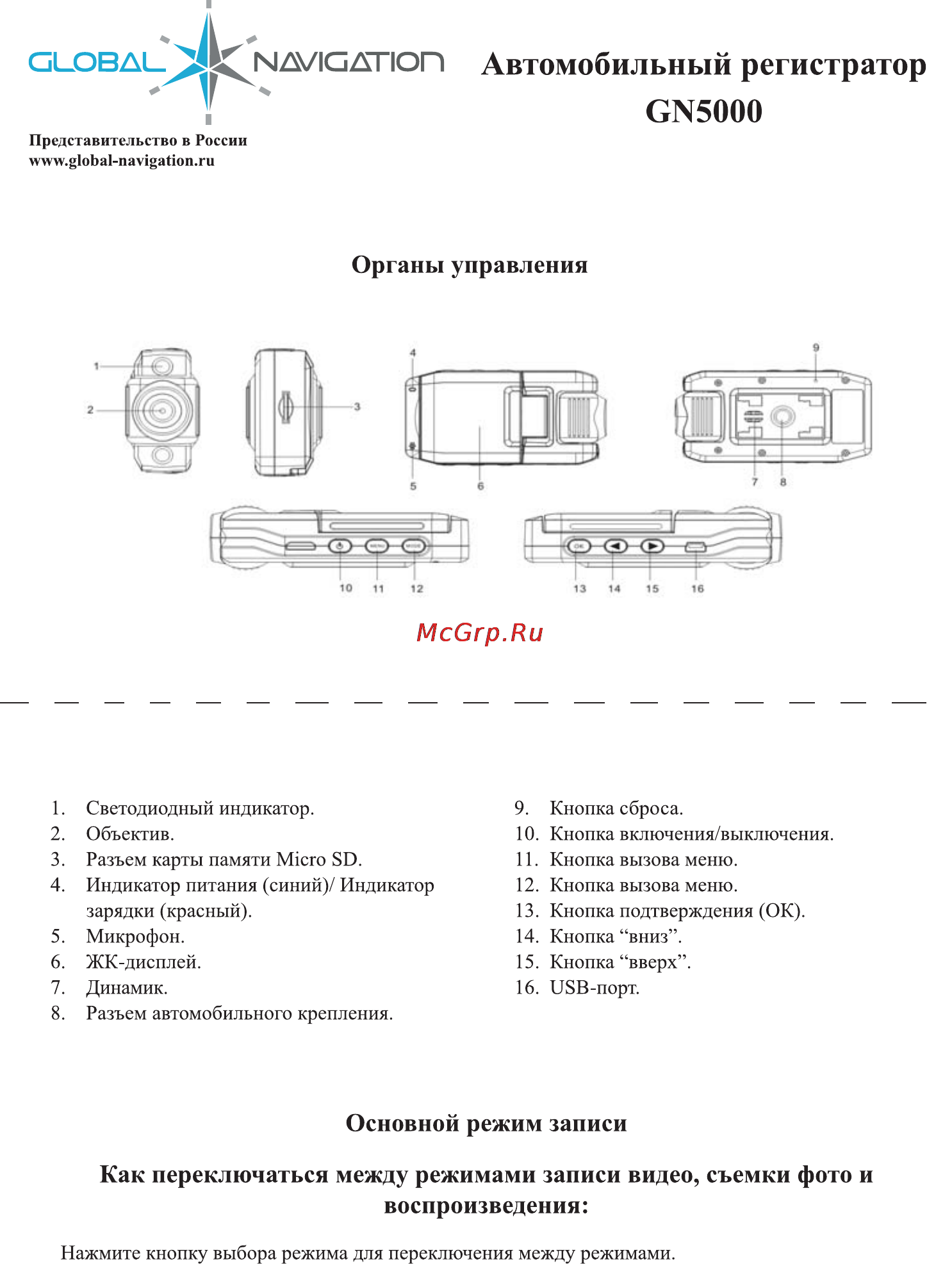 Global Navigation GN 5000 Инструкция по эксплуатации онлайн
