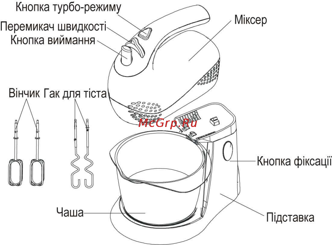 Delfa DSM-945 W [4/6] Використання використання ручного стаціонарного міксера