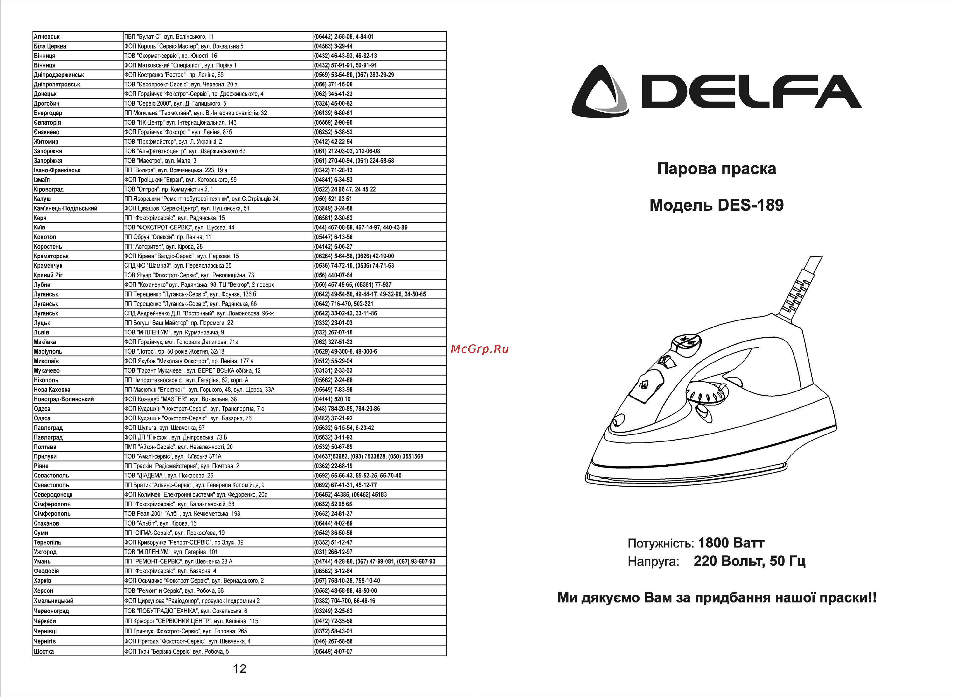 Delfa DES-189 Инструкция по эксплуатации онлайн