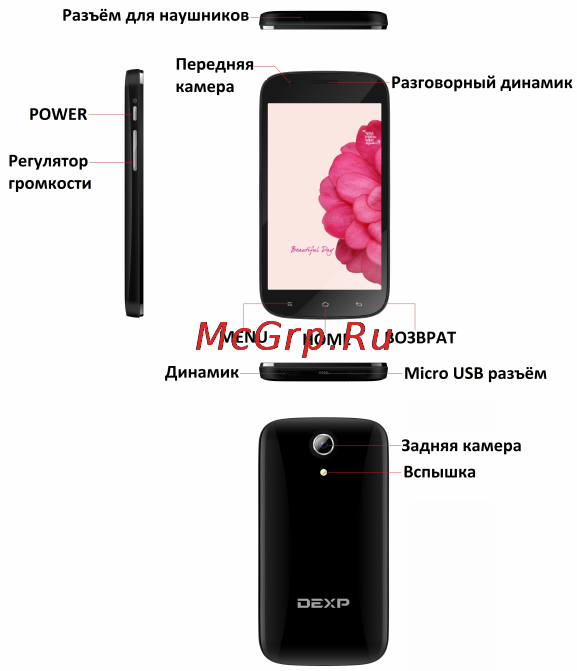DEXP Ixion ES 4,3 Black [9/26] Приступая к работе