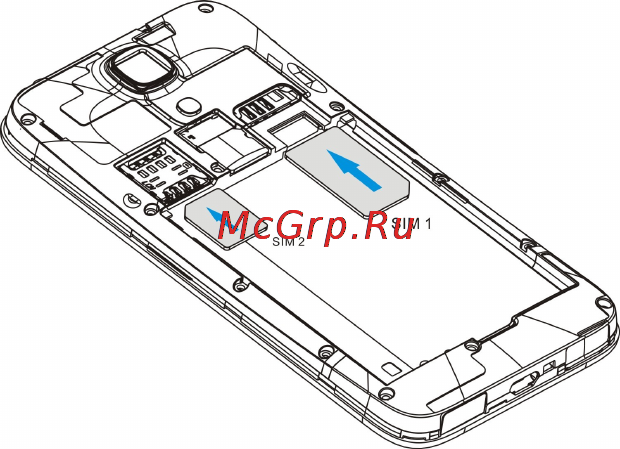 DEXP Ixion ES 4,5 Black [10/26] Установка sim карты и карты памяти