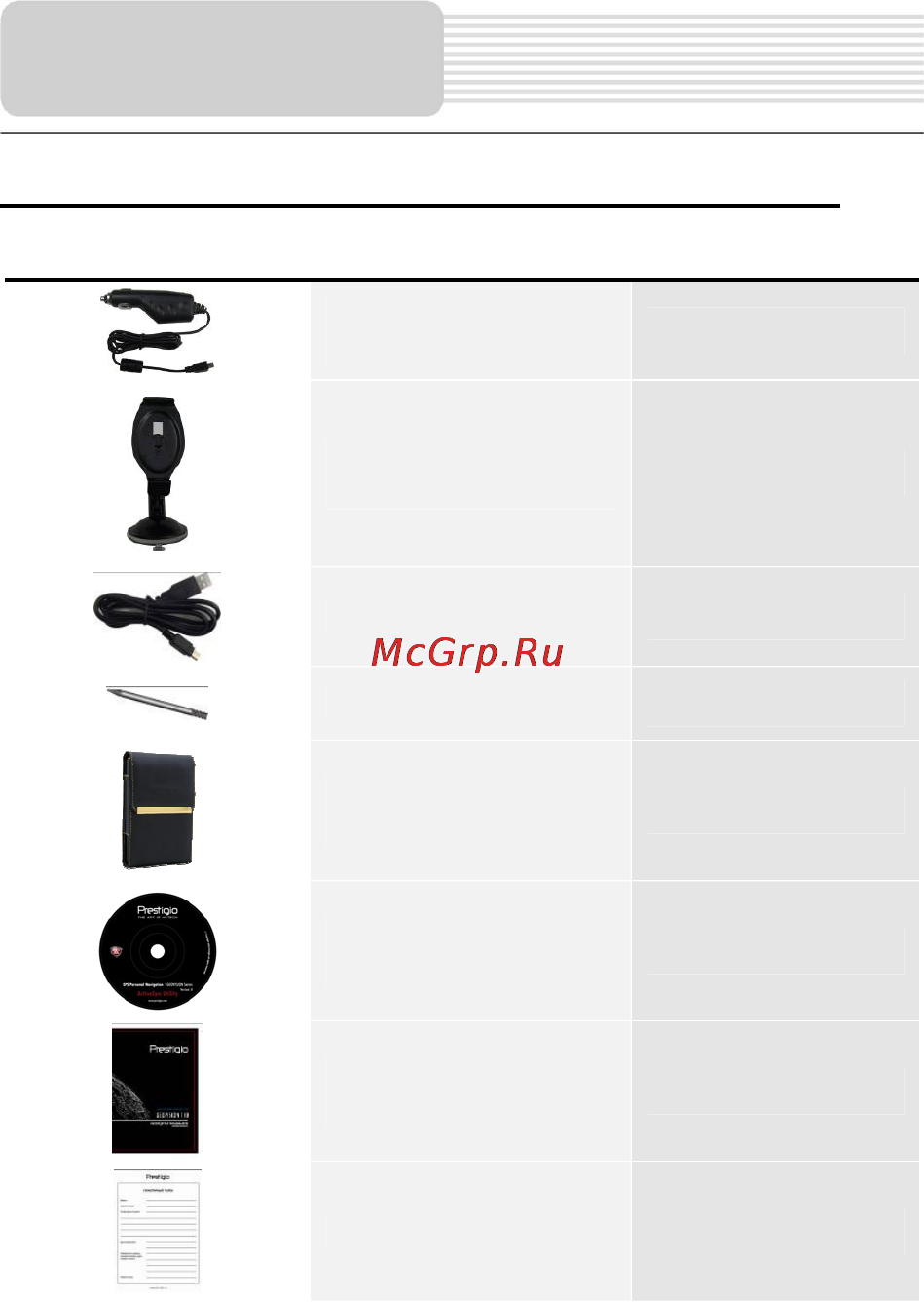 Prestigio GeoVision 5200 [2/20] Комплектность