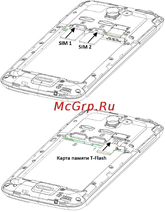 DEXP Ixion M 4,5 White [11/27] Установка sim карты и карты памяти