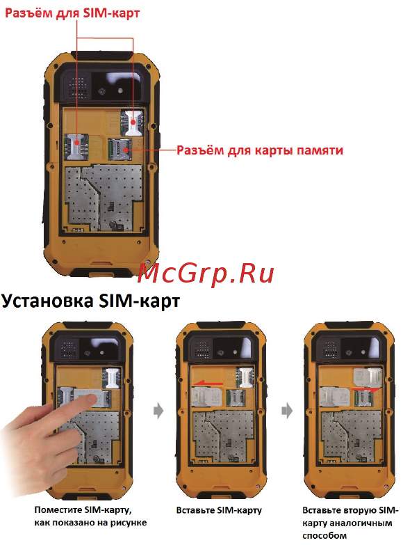 DEXP Ixion P 4 Black-Yellow [10/28] Установка sim карты и карты памяти