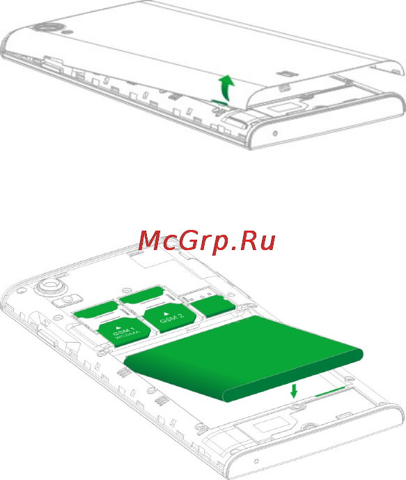 DEXP Ixion X LTE 4.5 8Gb [10/26] Установка sim карты и карты памяти