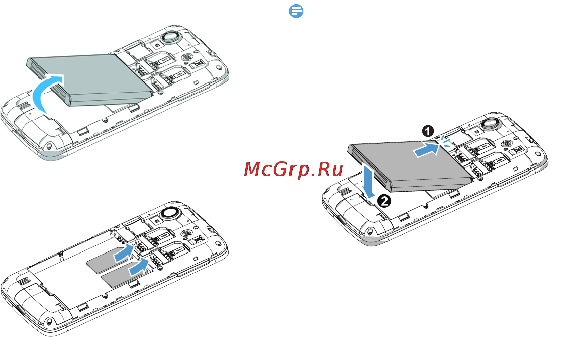 Philips Xenium W832 [12/51] Вставьте usim или sim карту