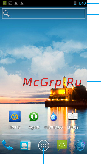 Philips Xenium W832 [6/51] Главный экран
