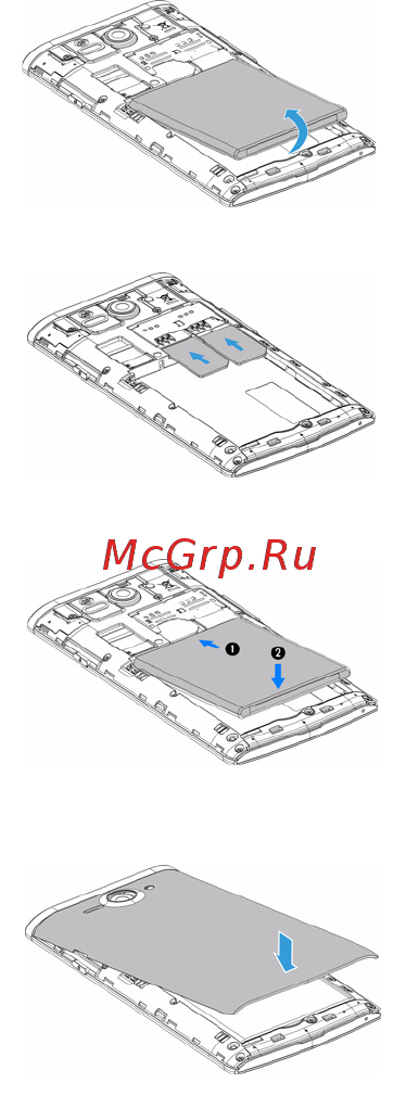 Philips W536 [8/104] Вставьте аккумулятор