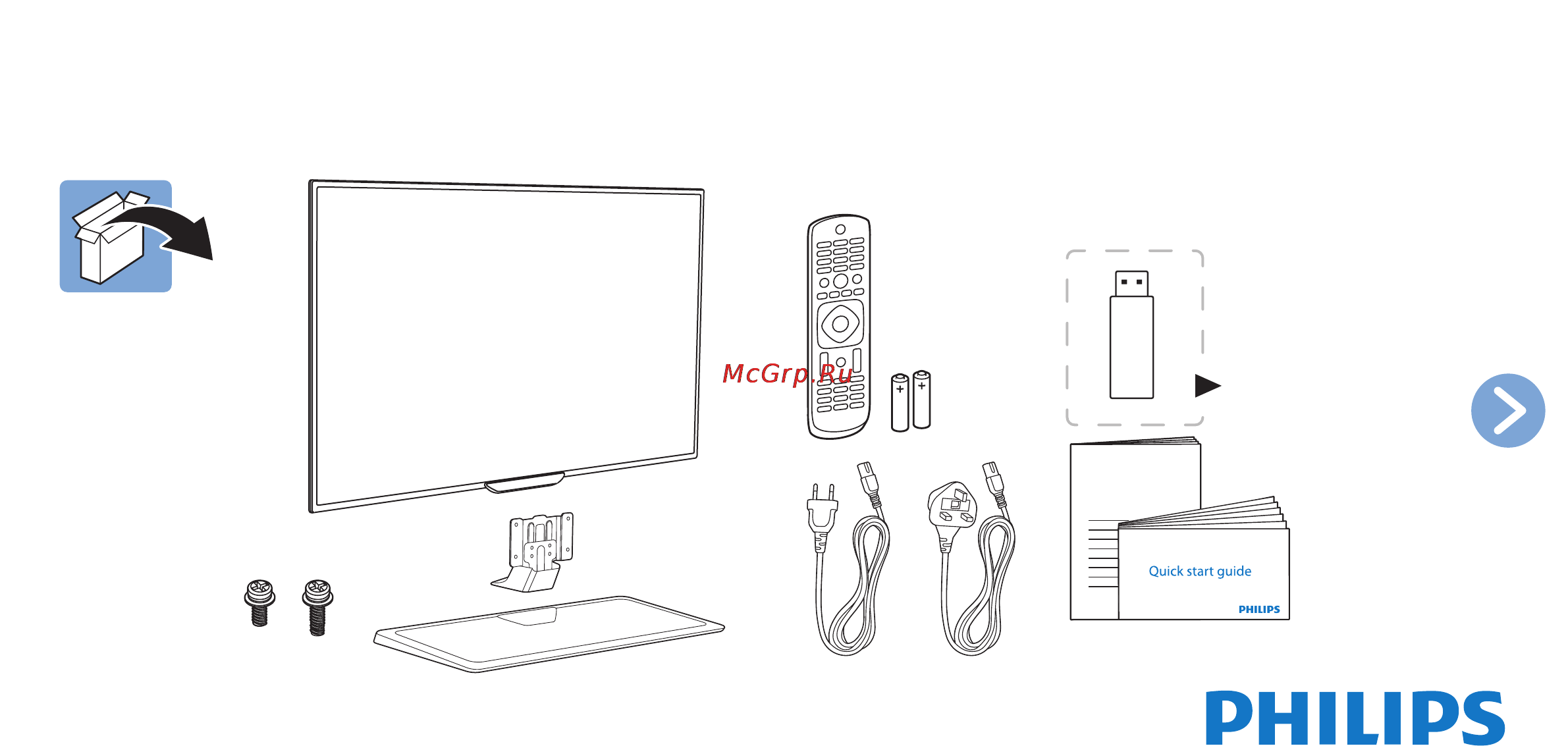 Philips 40PFT4509/60 Краткая инструкция онлайн