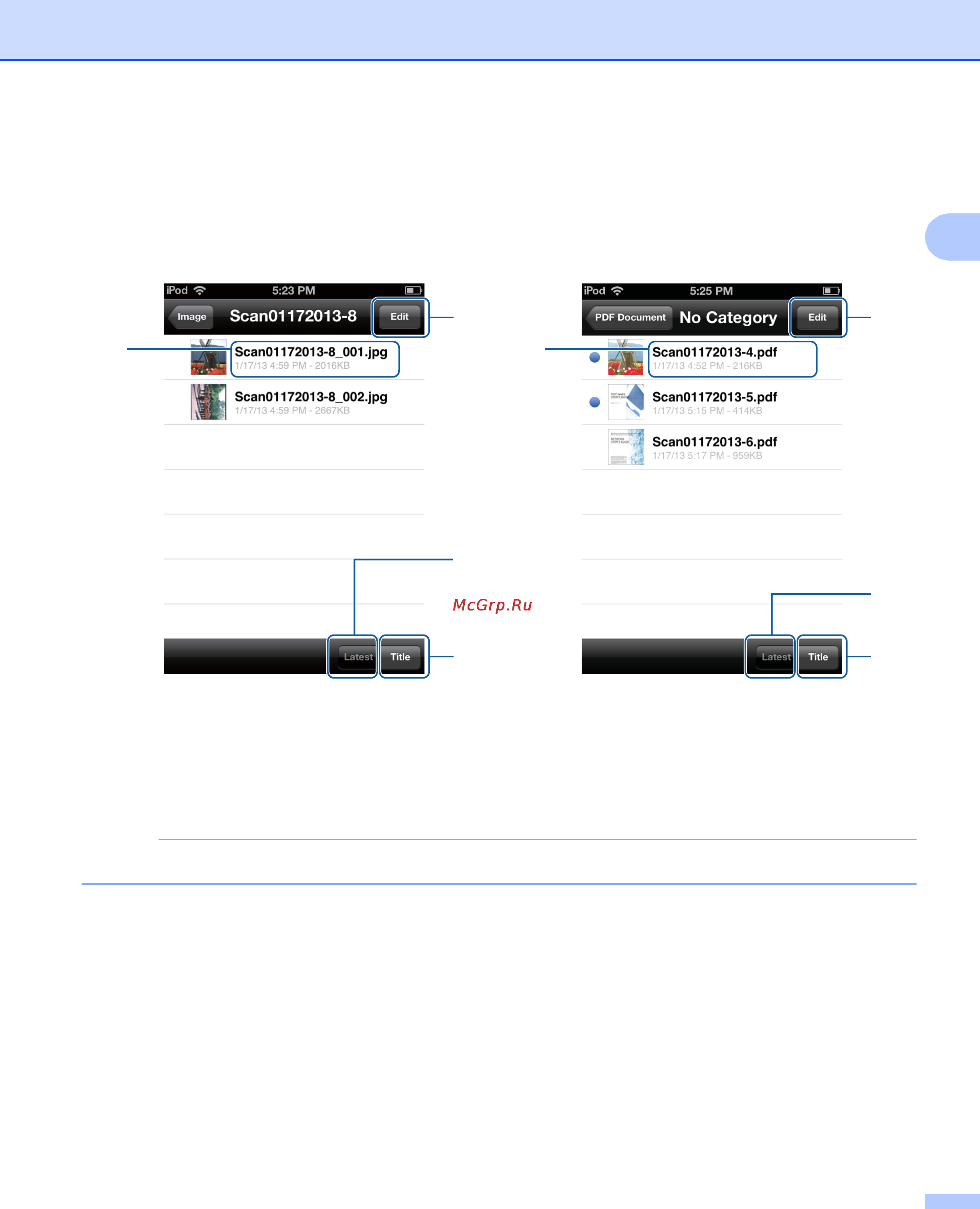 Brother DCP-7055WR [12/35] Editing images and documents from the image or document list