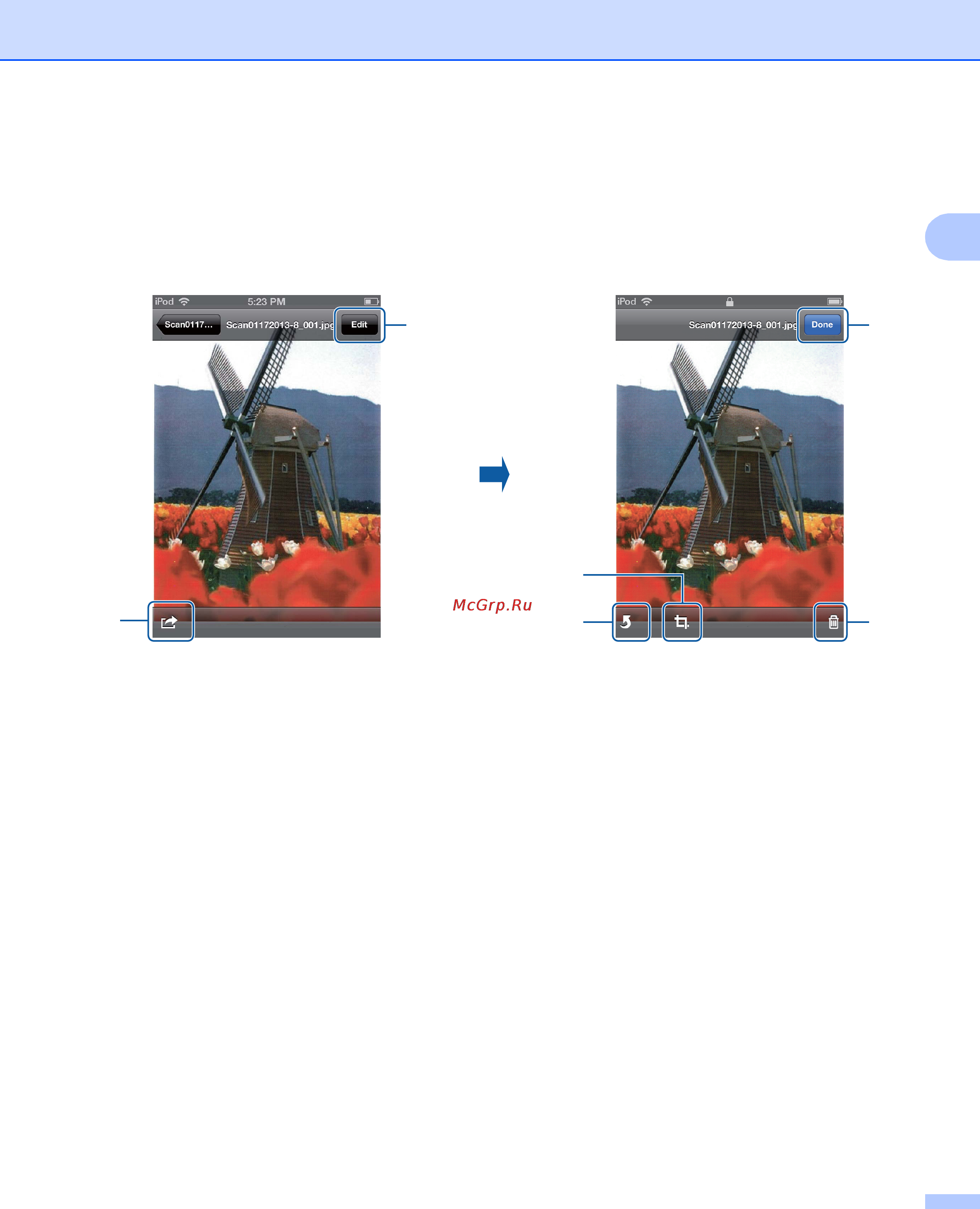Brother DCP-7055WR [15/35] Editing images from the preview screen