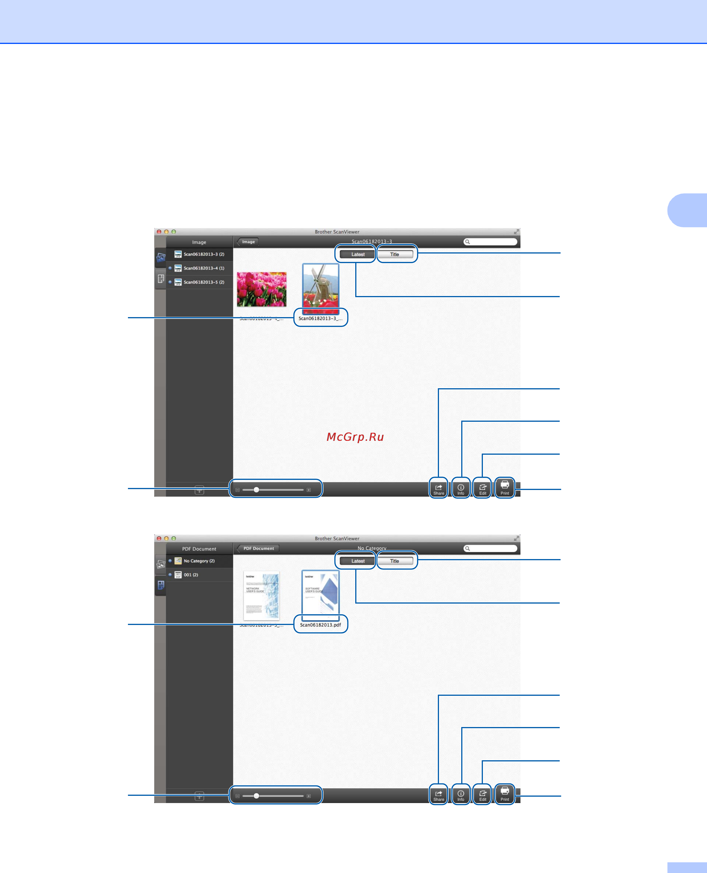 Brother DCP-7055WR [26/35] Editing images and documents from the image or document thumbnails