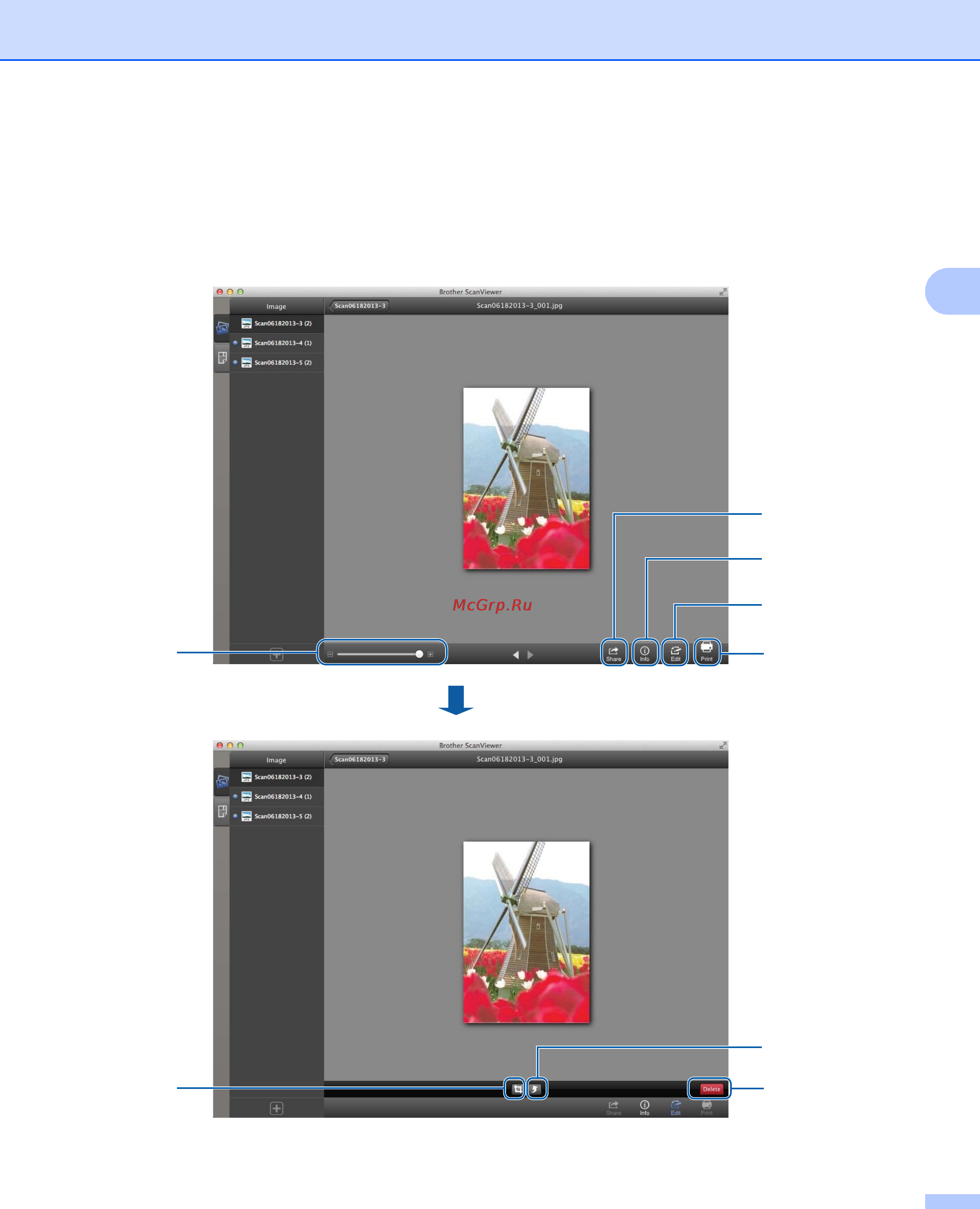 Brother DCP-7055WR [29/35] Editing images from the preview screen