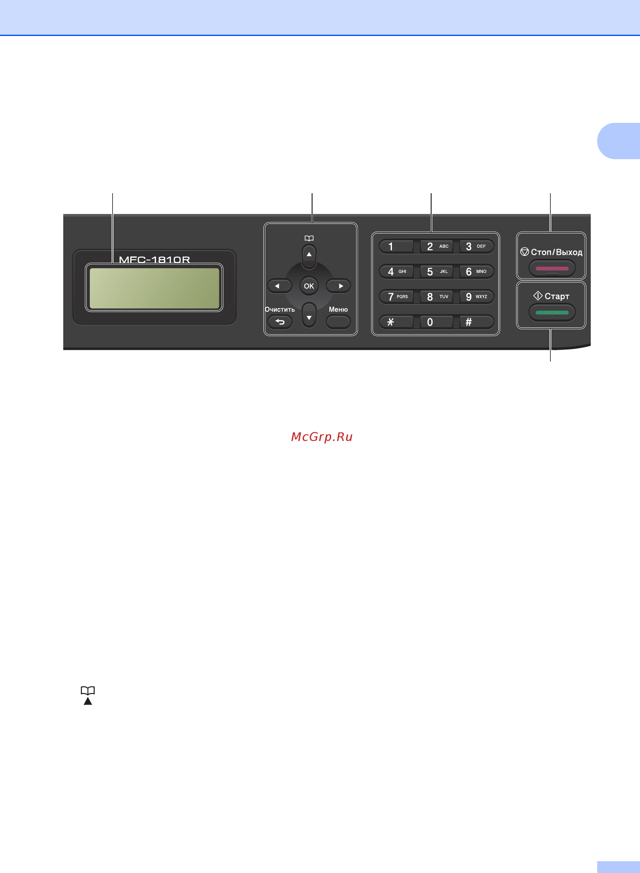 Brother MFC-1815R [13/103] 01 10 00 только факс фкc
