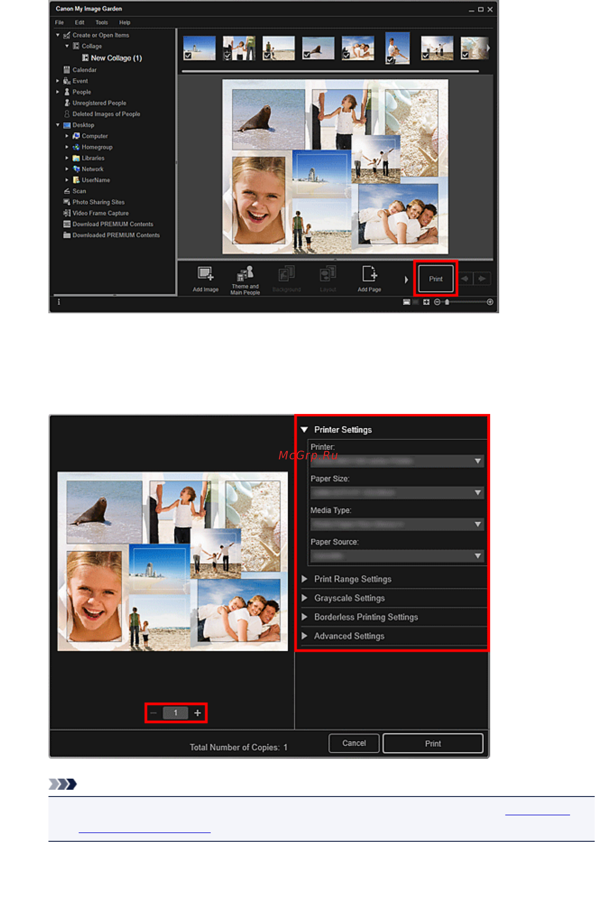 Canon PIXMA MG3140 [61/332] Примечание