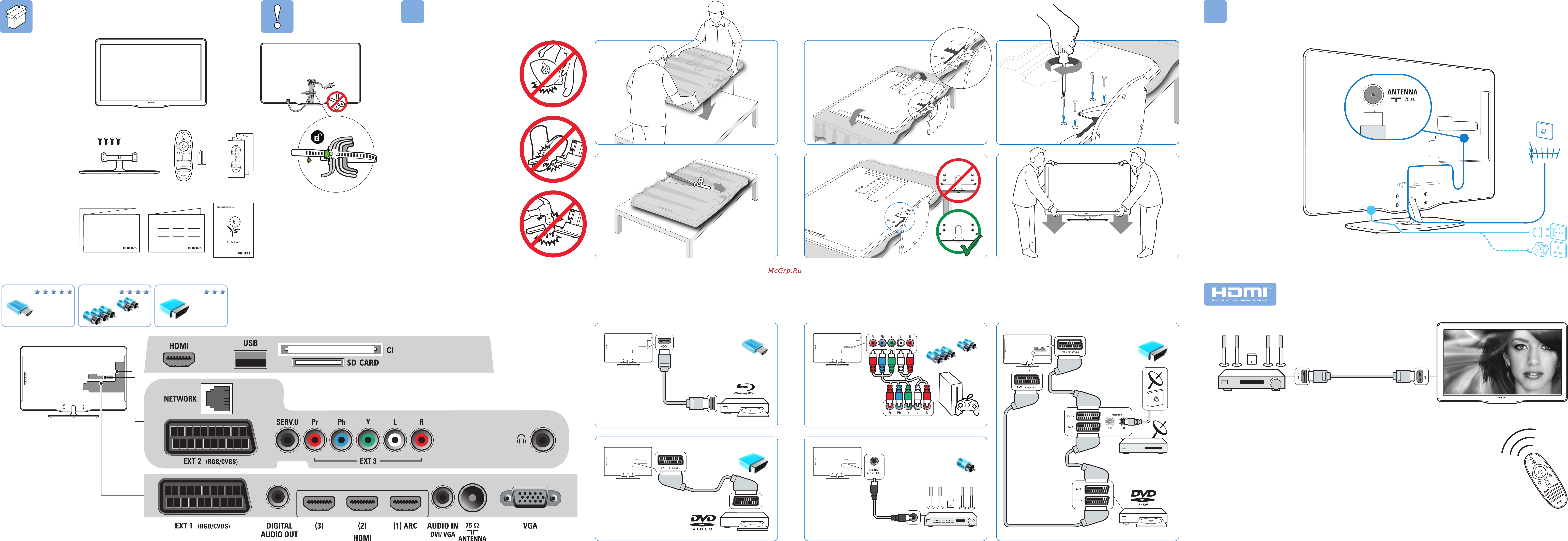 Philips 37PFL7605H/12 Краткое руководство онлайн