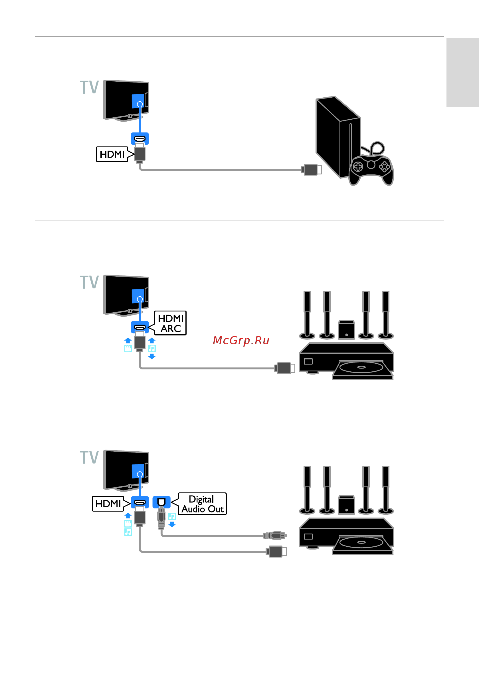 Philips 32PFL3188T/60 [35/52] Подключите домашний кинотеатр с поддержкой hdmi arc к телевизору с помощью кабеля hdmi