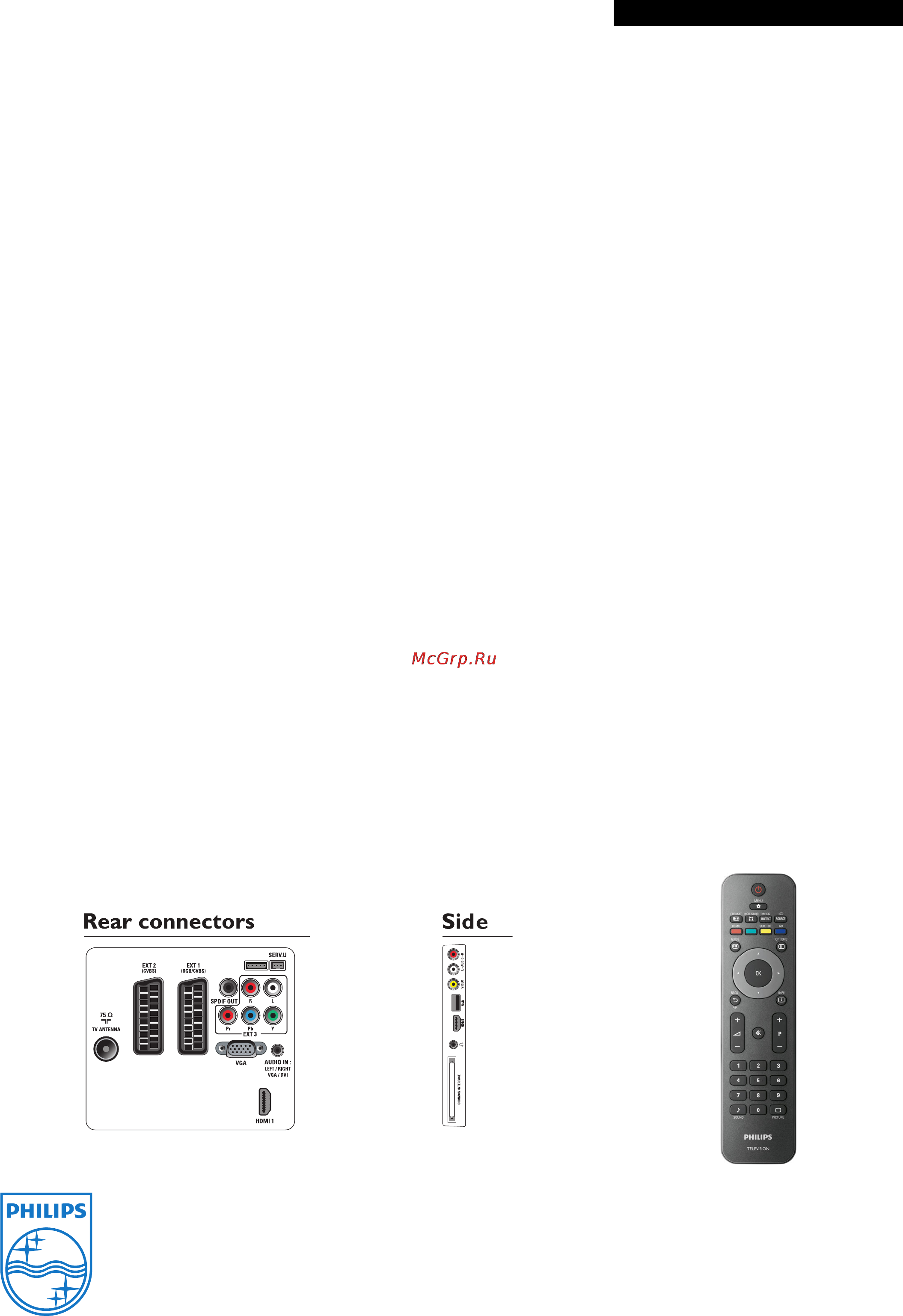Philips 32PFL3605H/12 [3/3] Подключения