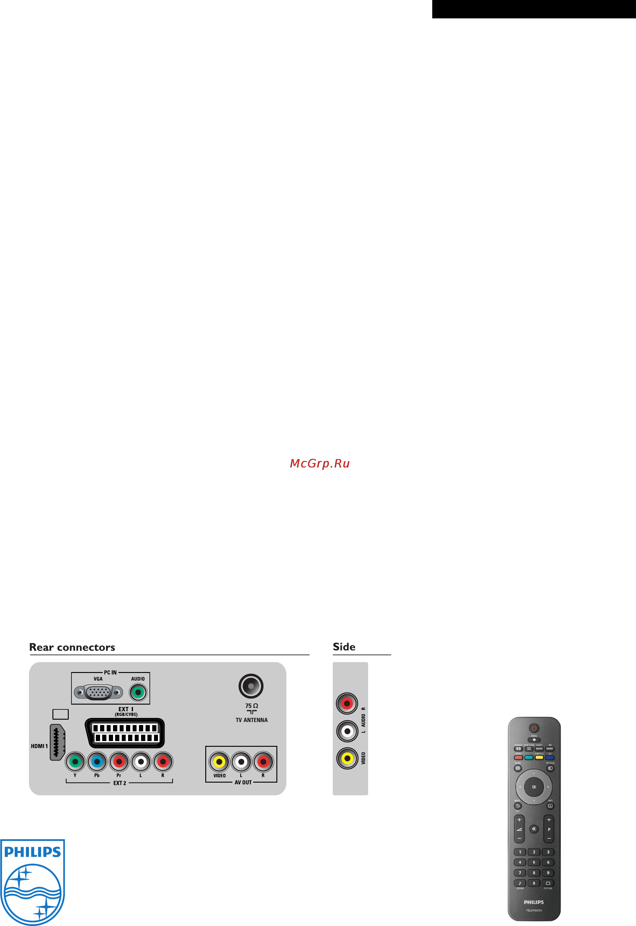 Philips 19PFL3404/60 [3/3] Подключения