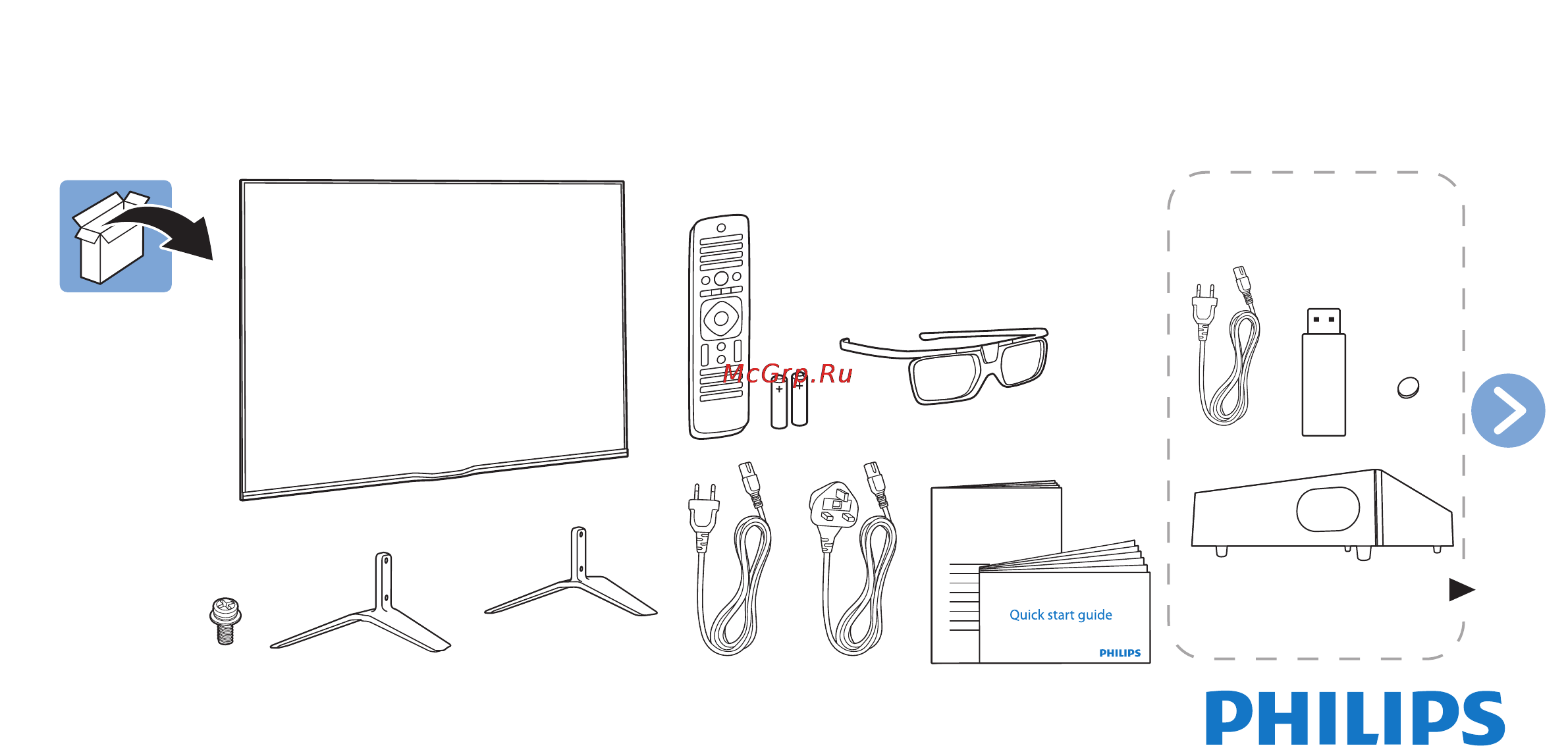 Philips 65PFS7559 Краткое руководство онлайн