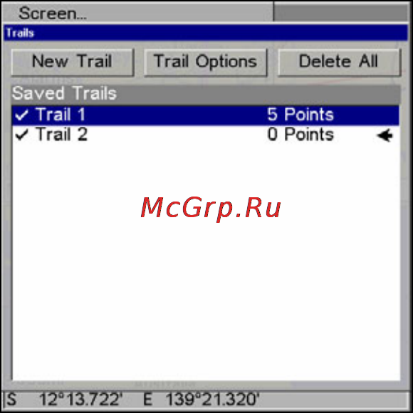 Lowrance LMS-522c iGPS [138/252] Displaying a saved trail