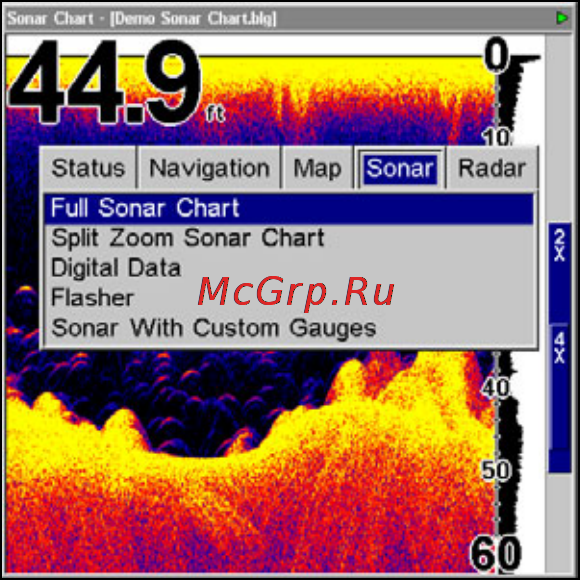 Lowrance LMS-522c iGPS [94/252] Sonar page sonar chart display options
