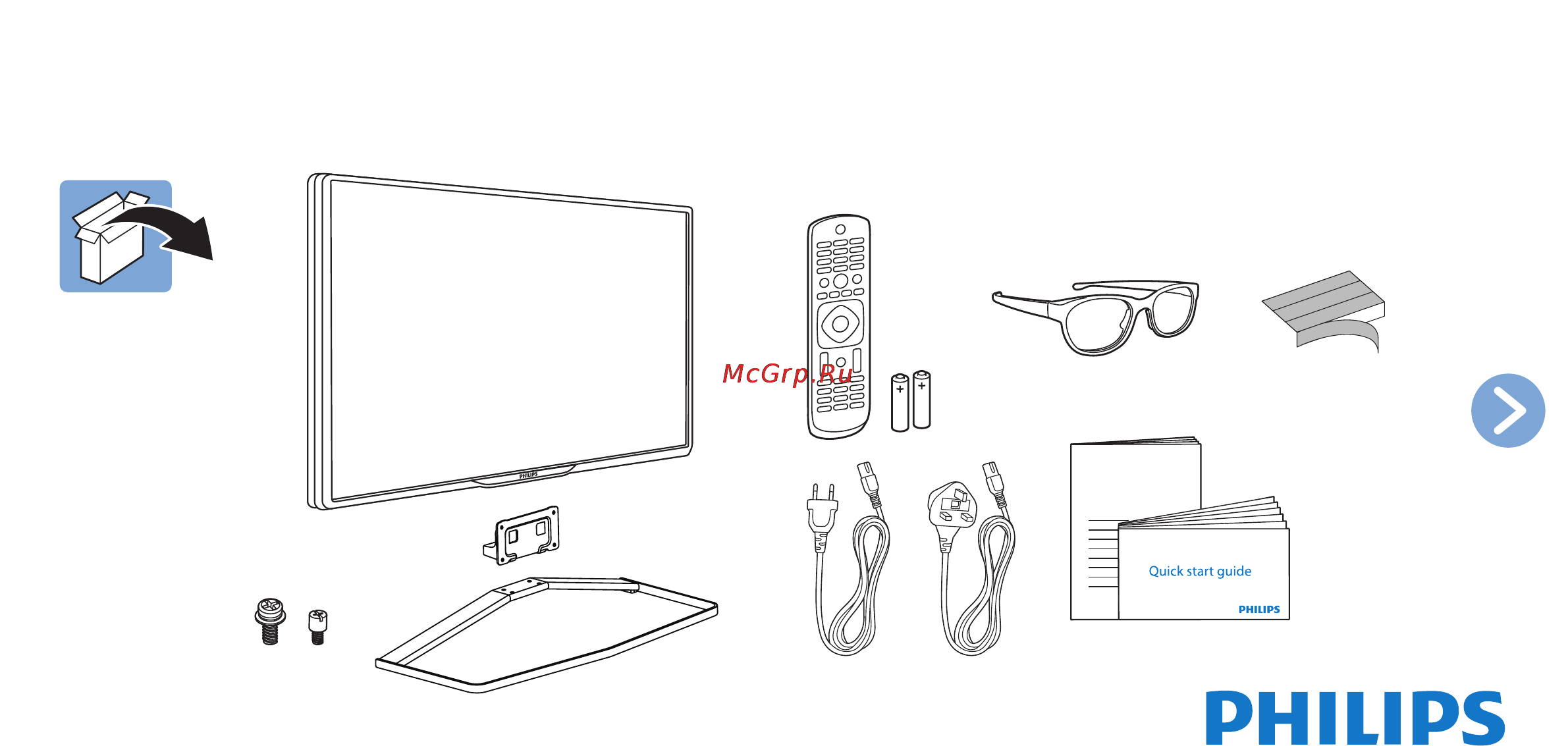 Philips 42PFH6109 Инструкция по быстрому запуску онлайн