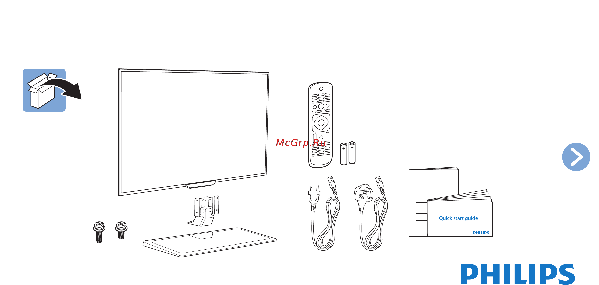 Philips 40PFK4309 Инструкция по быстрому запуску онлайн