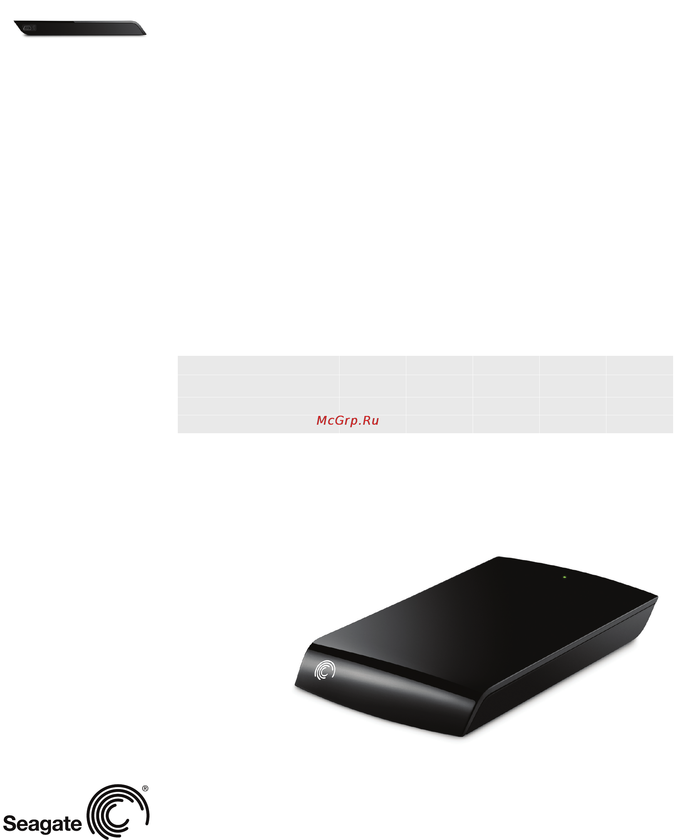 Seagate Expansion 1TB STBX1000201 Спецификация онлайн