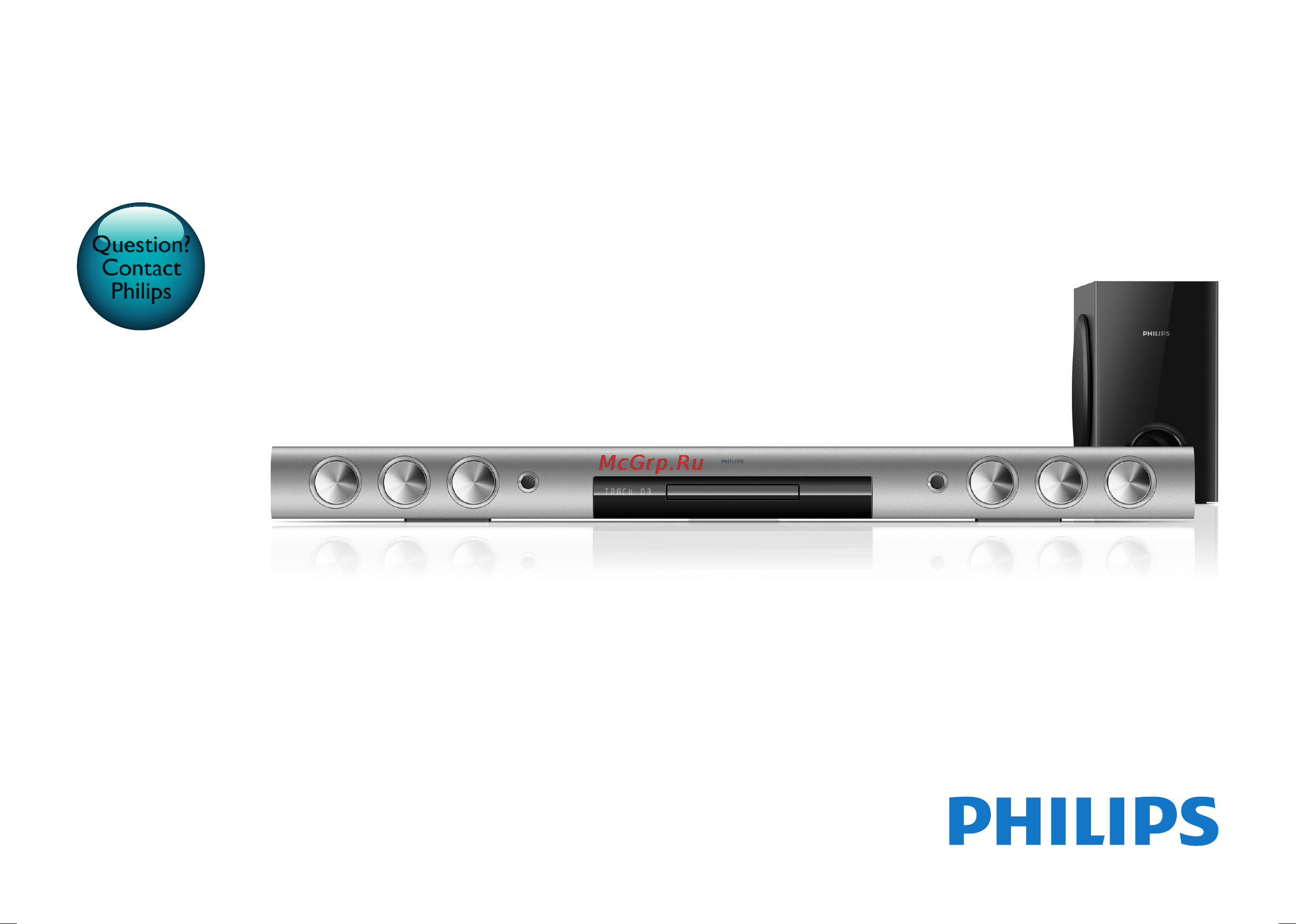 Philips SOUNDBAR HTB5141K Инструкция по быстрому запуску онлайн