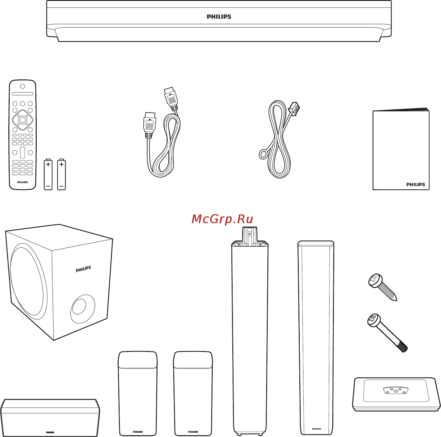 Philips HTB3580G Инструкция по быстрому запуску онлайн [3/18] 118732