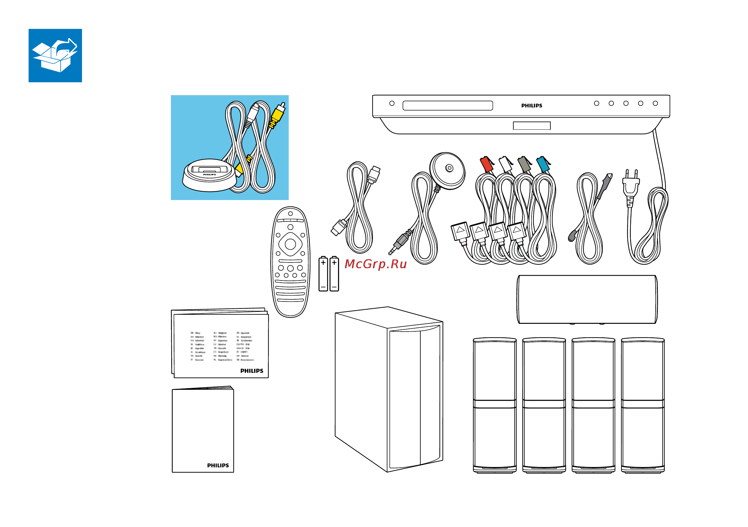 Philips HTS8562 [3/16] 包装盒内物品