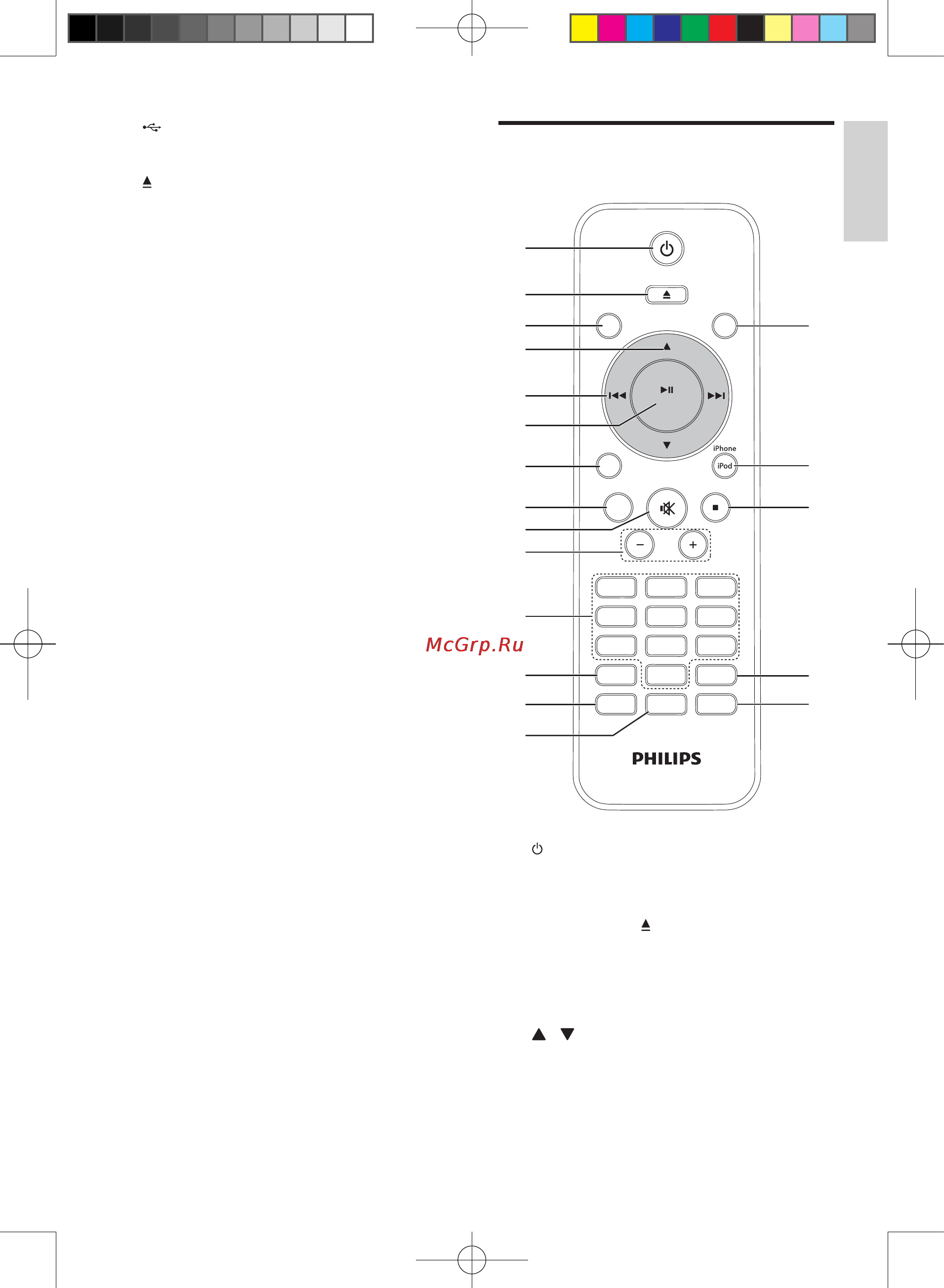 Philips DCB852 [9/25] Overview of the remote control