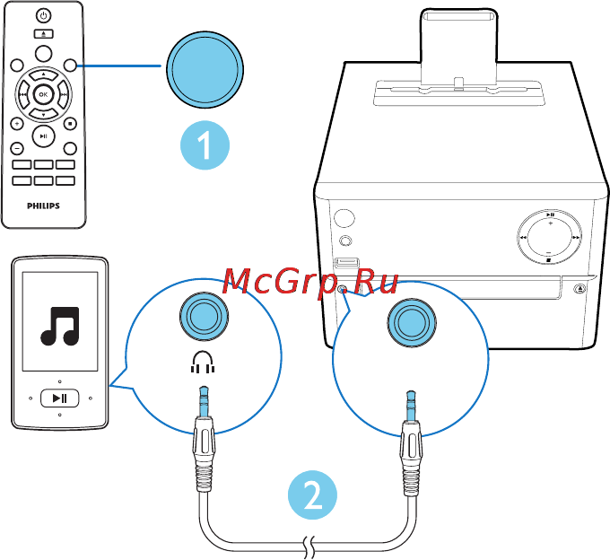 Philips DCM2170 [17/24] Включите воспроизведение на устройстве см руководство пользователя устройства