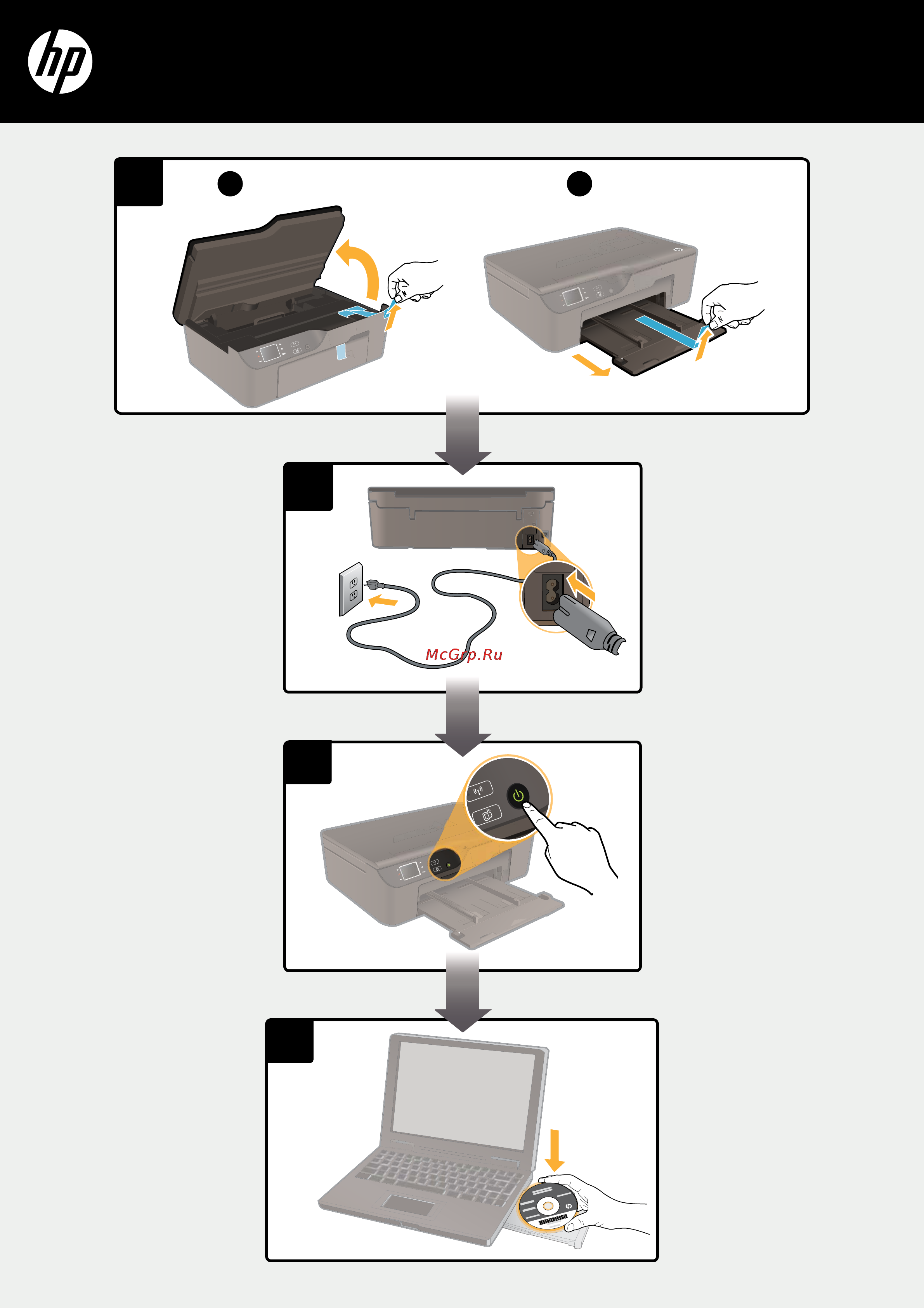 HP Deskjet Ink Advantage 3525 e-AiO Инструкция по установке онлайн