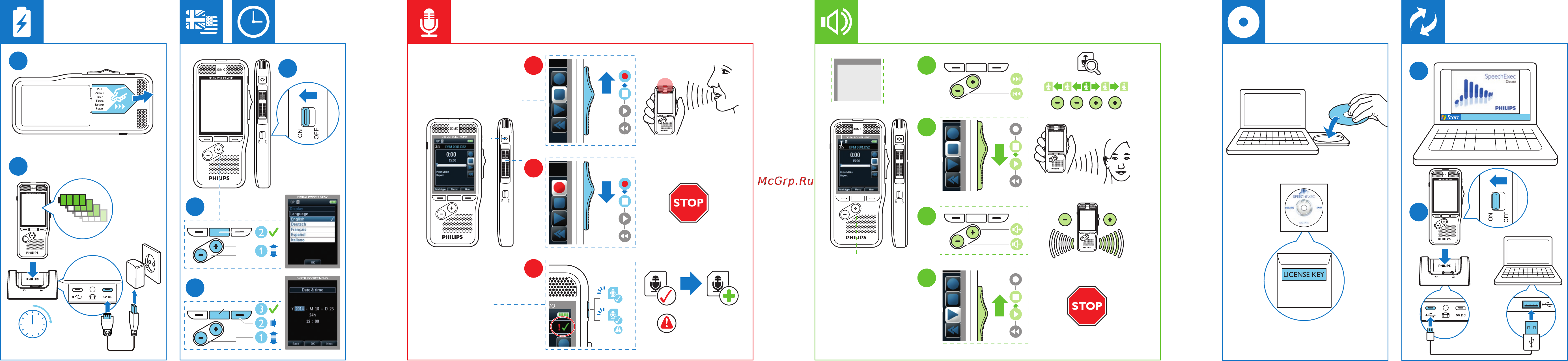Philips Pocket Memo DPM8000 Инструкция по быстрому запуску онлайн [2/2] 118781