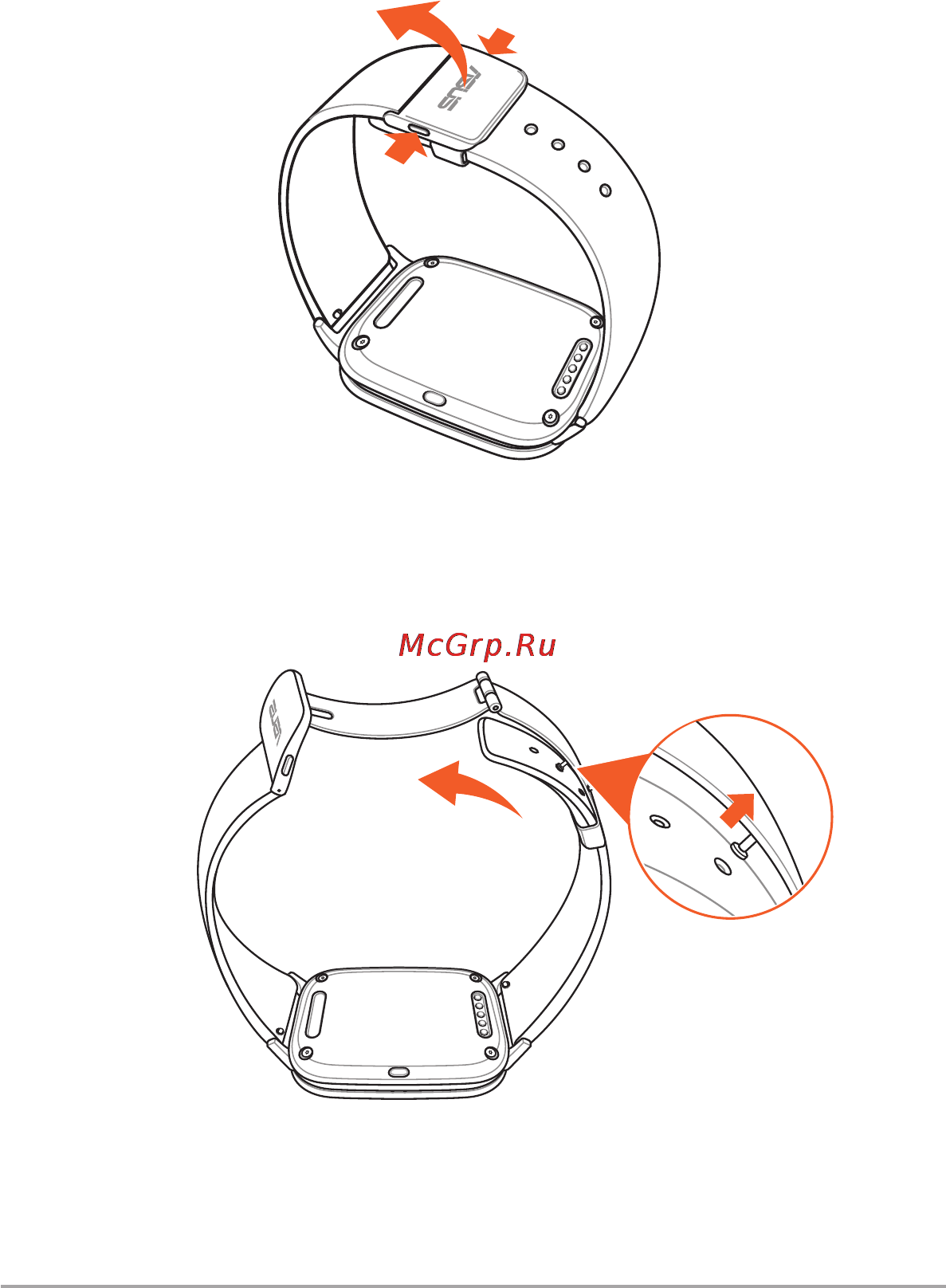 Asus ZenWatch Wi500Q [16/58] Регулировка ремешка