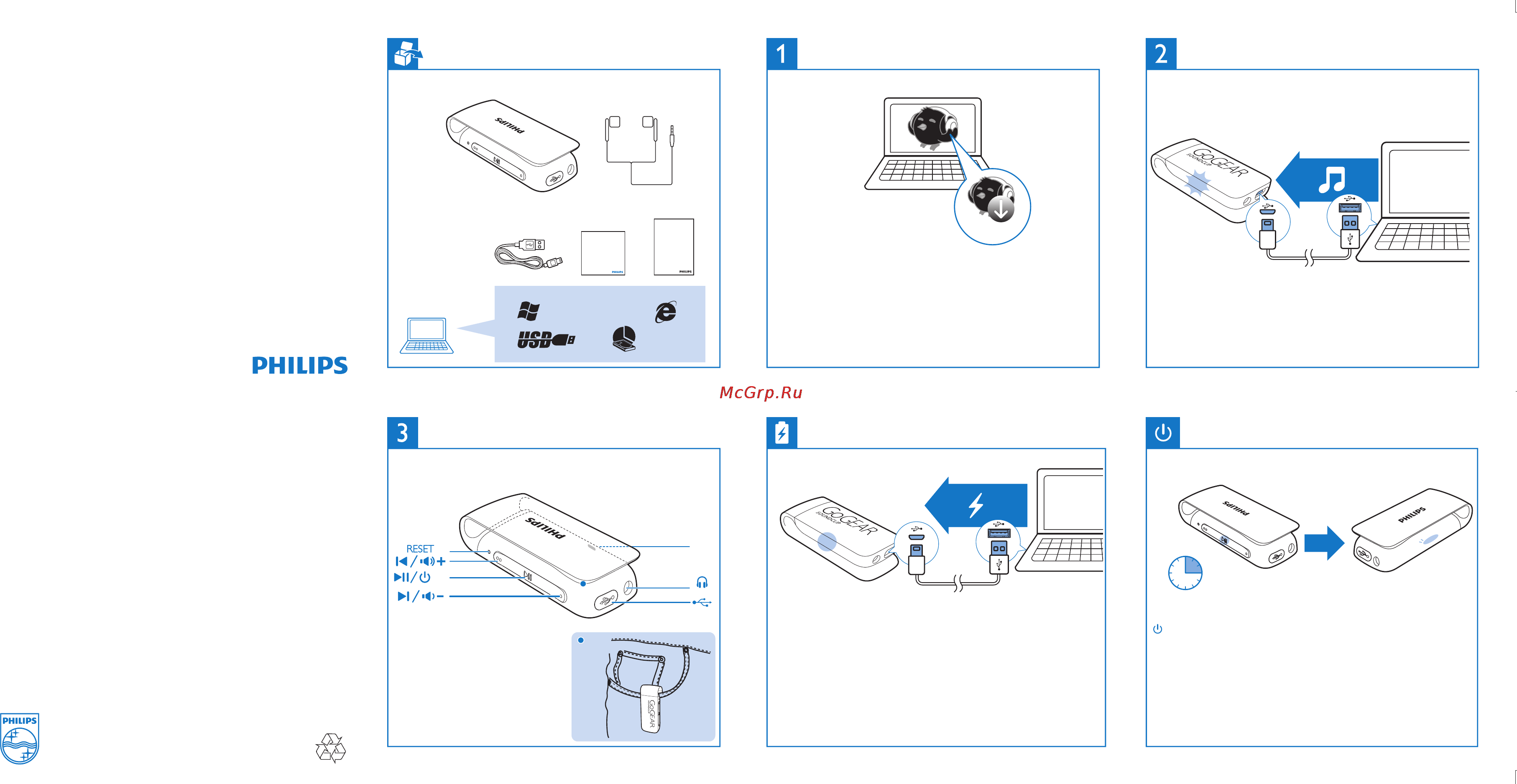 Philips SA4CLP04 Краткая инструкция онлайн