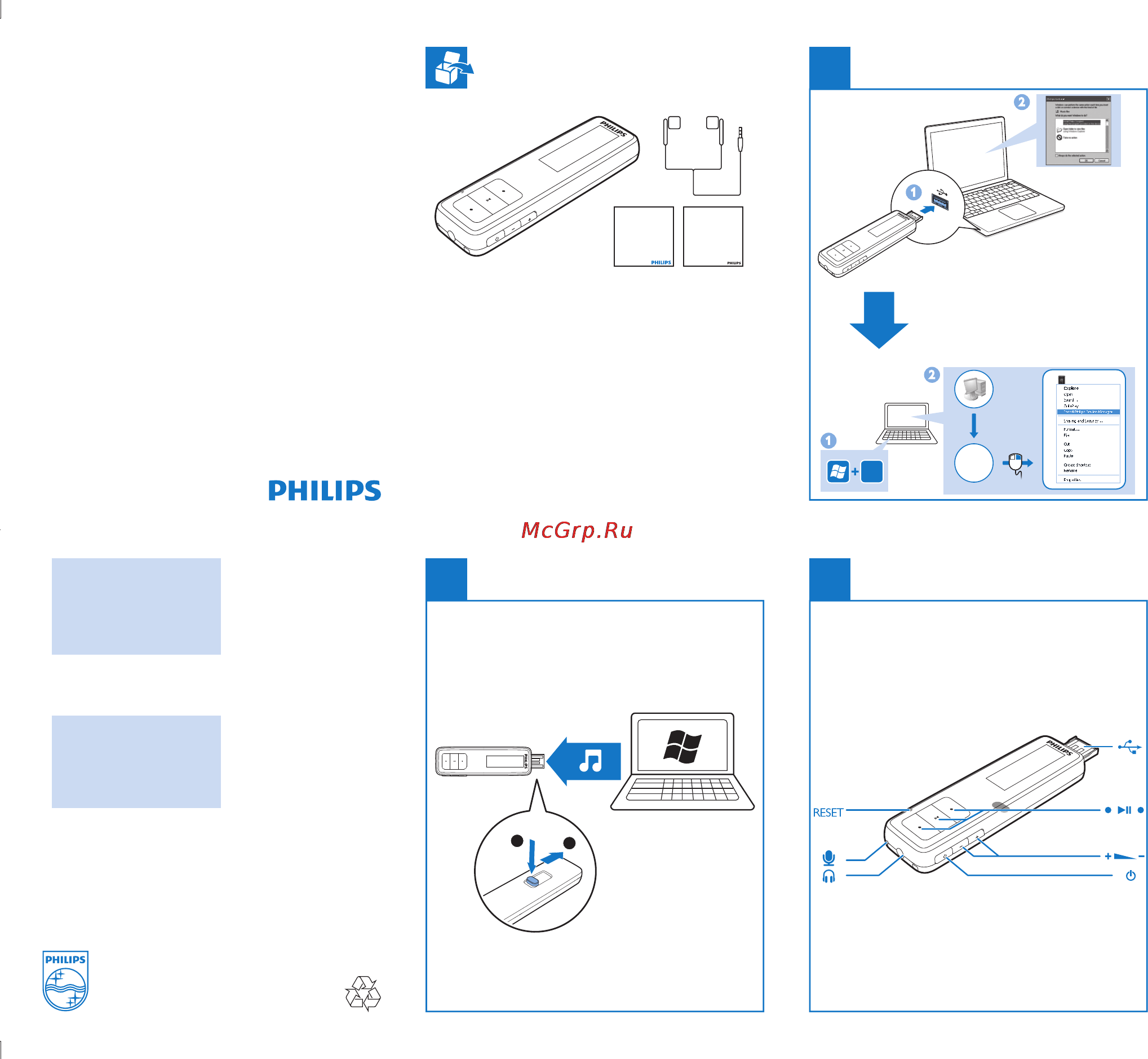 Philips SA4MIN02N Краткая инструкция онлайн