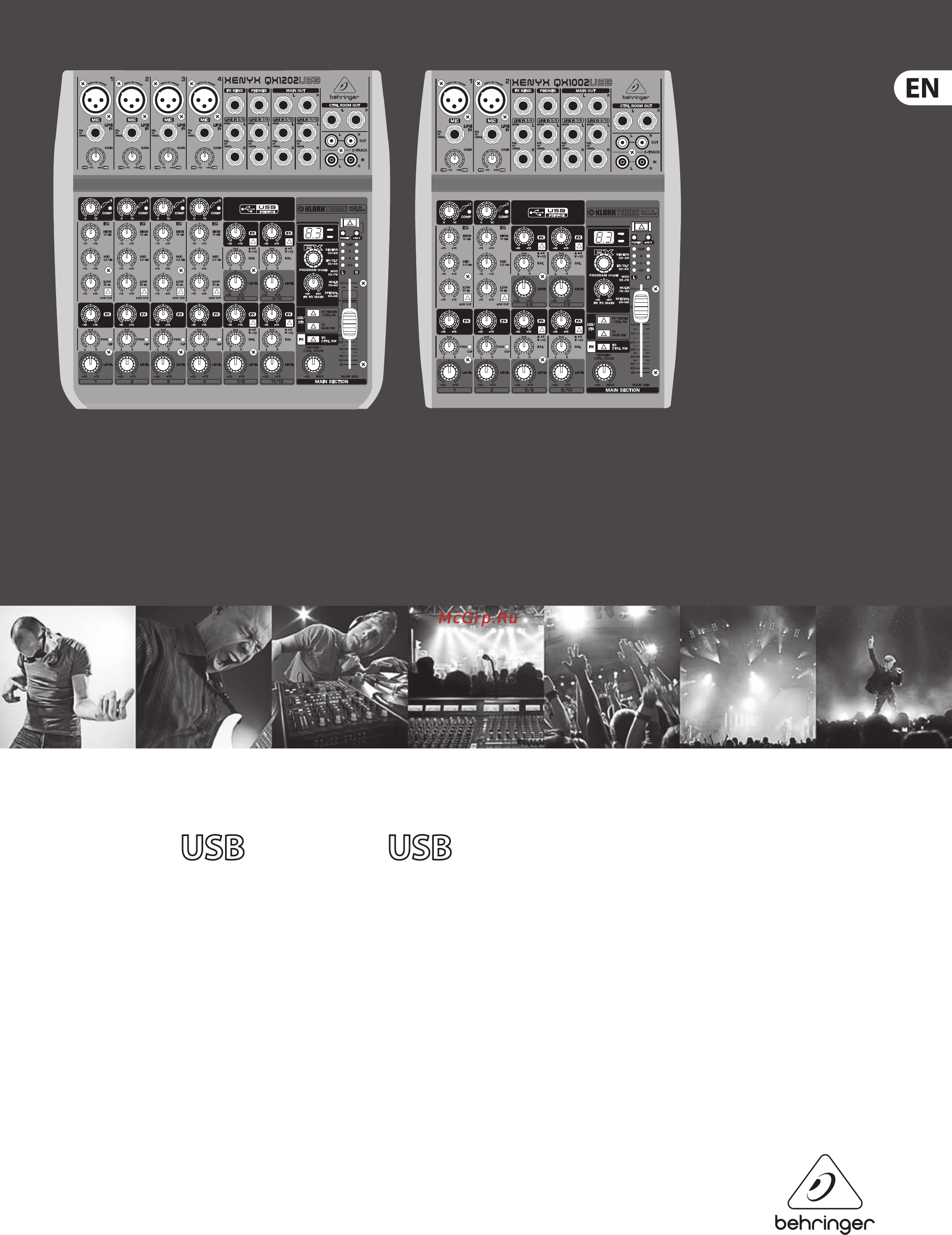 Behringer XENYX QX1002USB Руководство пользователя онлайн