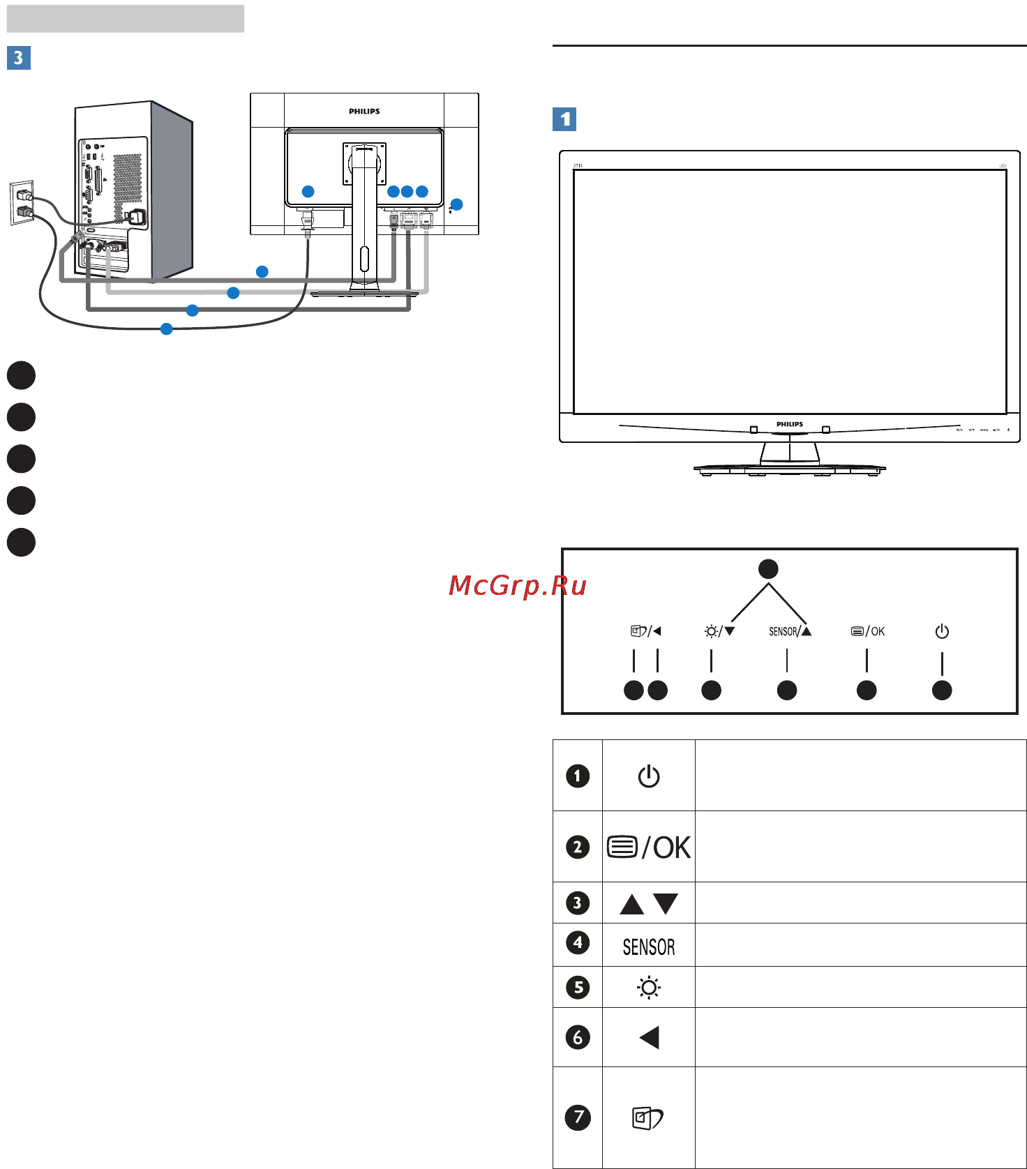 Philips 271S4LPYEB [7/46] Operating the monitor