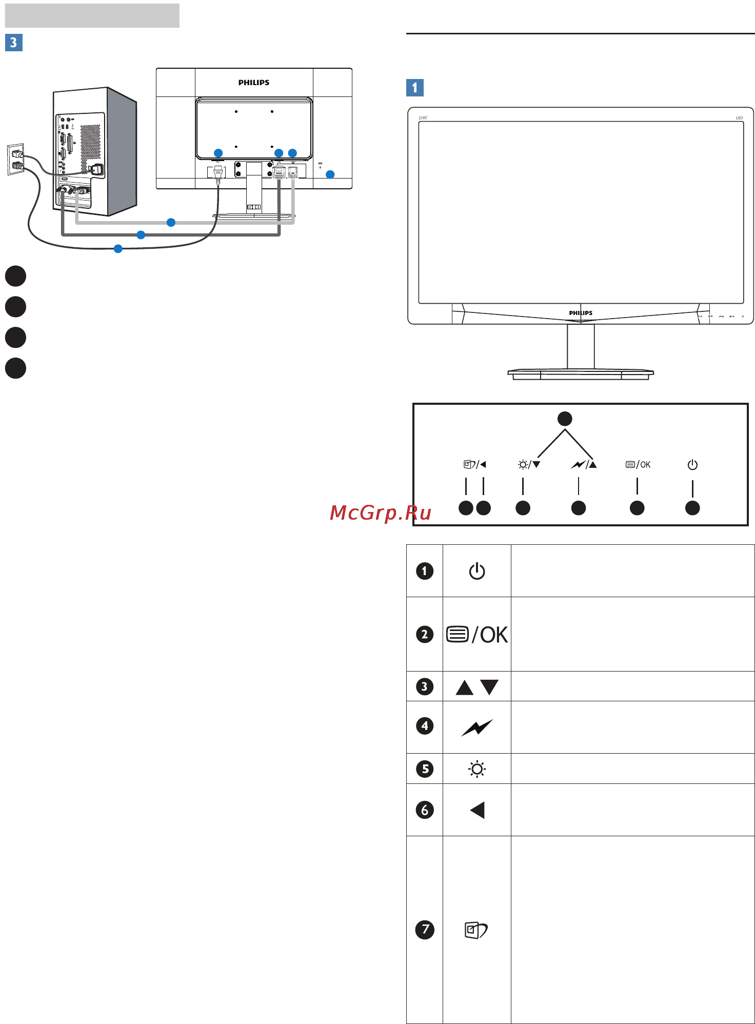 Philips 231S4LCB(S) [7/42] Эксплуатация монитора