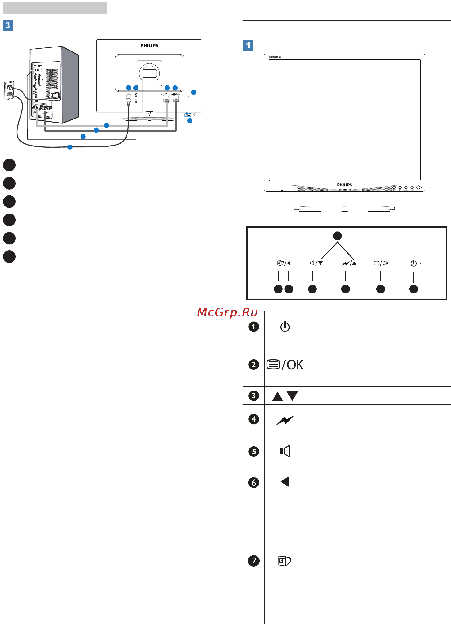 Philips 19B4LCB5(S5) [8/46] Эксплуатация монитора