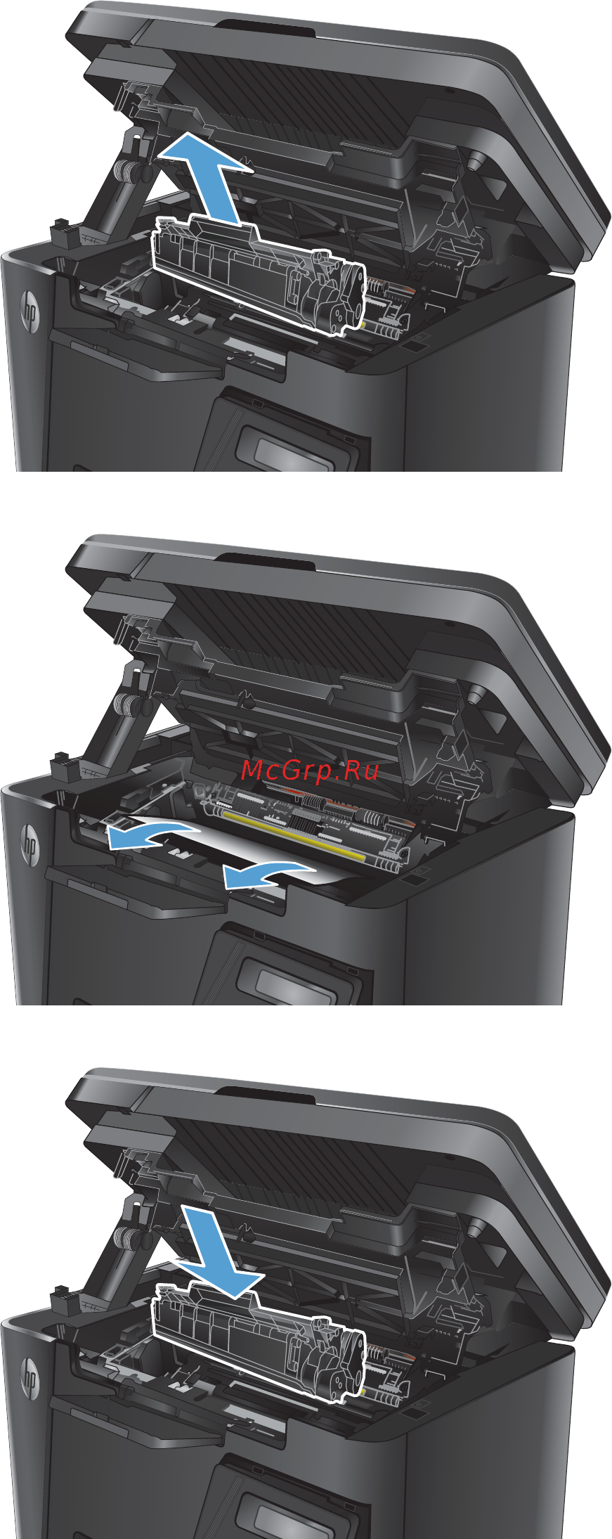 HP LaserJet Pro MFP M127-M128 [101/136] Ruww устранение замятий в выходном лотке 91