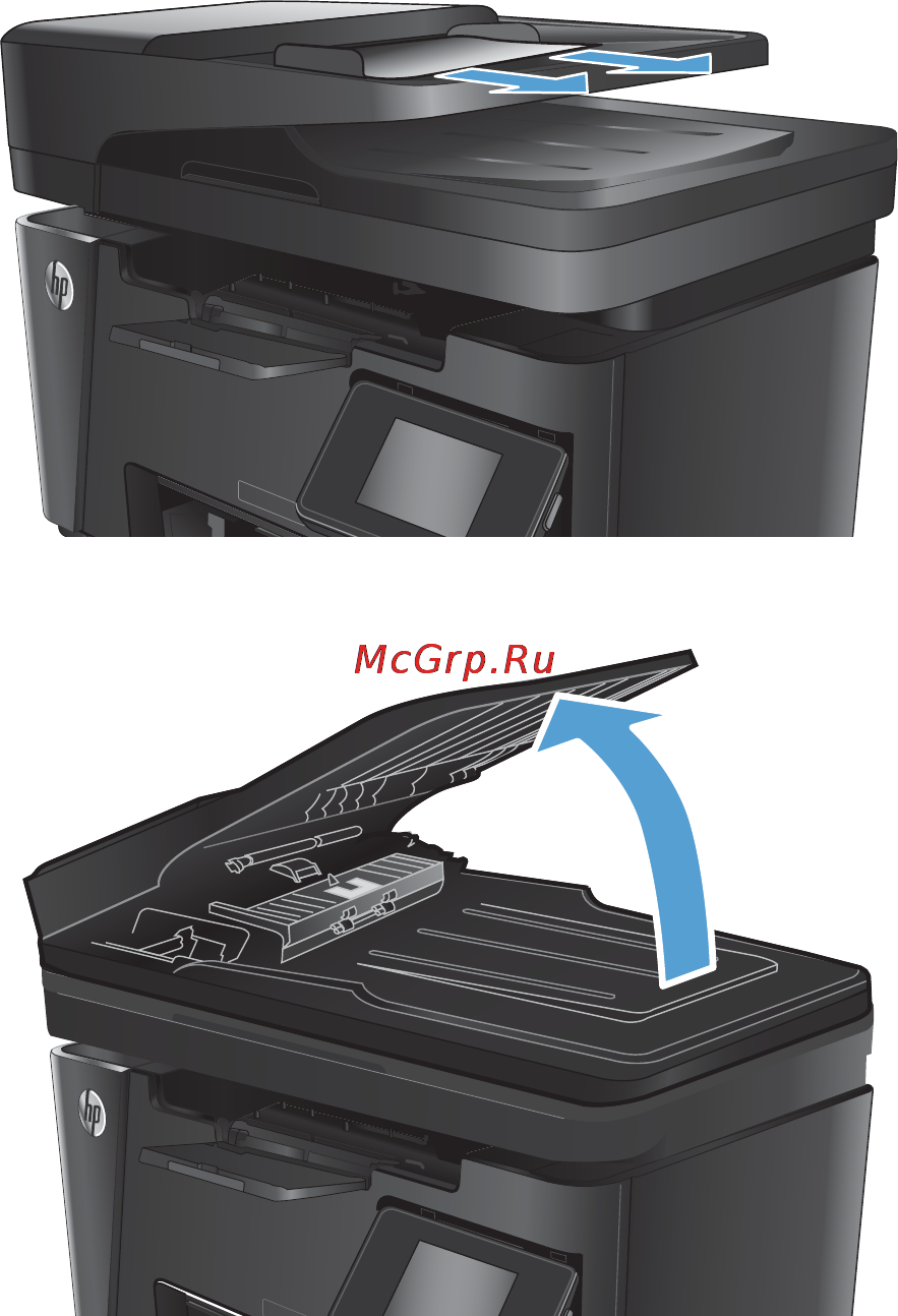 HP LaserJet Pro MFP M125r (CZ176A) [103/136] Устранение замятий в устройстве подачи документов