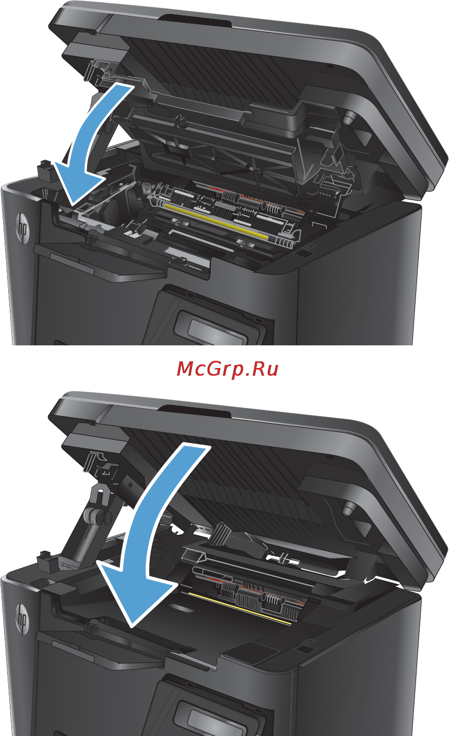 HP LaserJet Pro MFP M125r (CZ176A) [99/136] Ruww устранение замятий в области картриджей с тонером 89