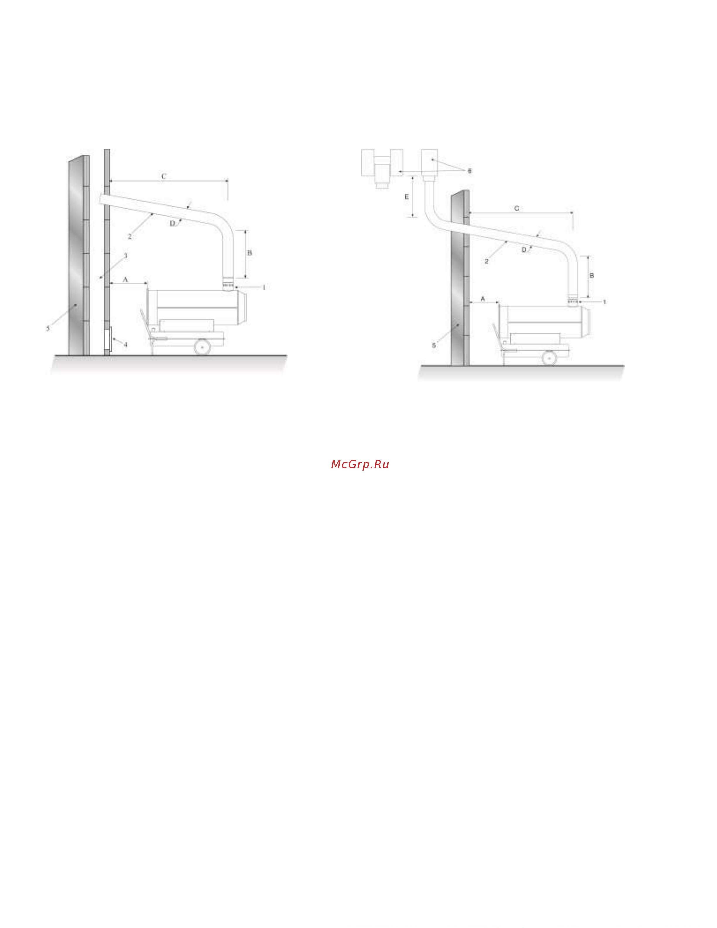 Ballu EC 22 [25/28] Schema di posizionamento tubo fumi plan de montage de la cheminee kamin aufbau anleitung recommended chimney lay out positionsplan für rauchrohr chimney lay out recommen esquema de instalación del conducto de humos chimenea схема установки дымовой трубы
