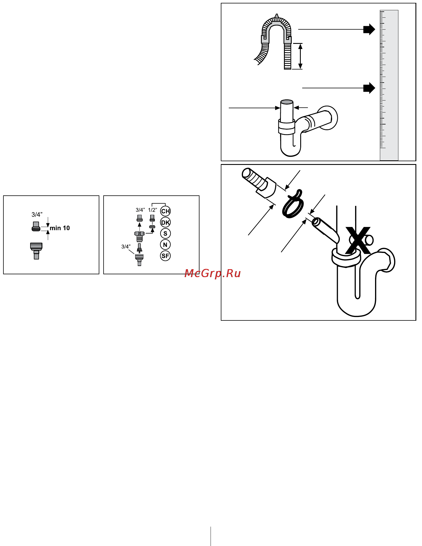 Beko DSFS 6630 [9/39] Подключение к сливу воды