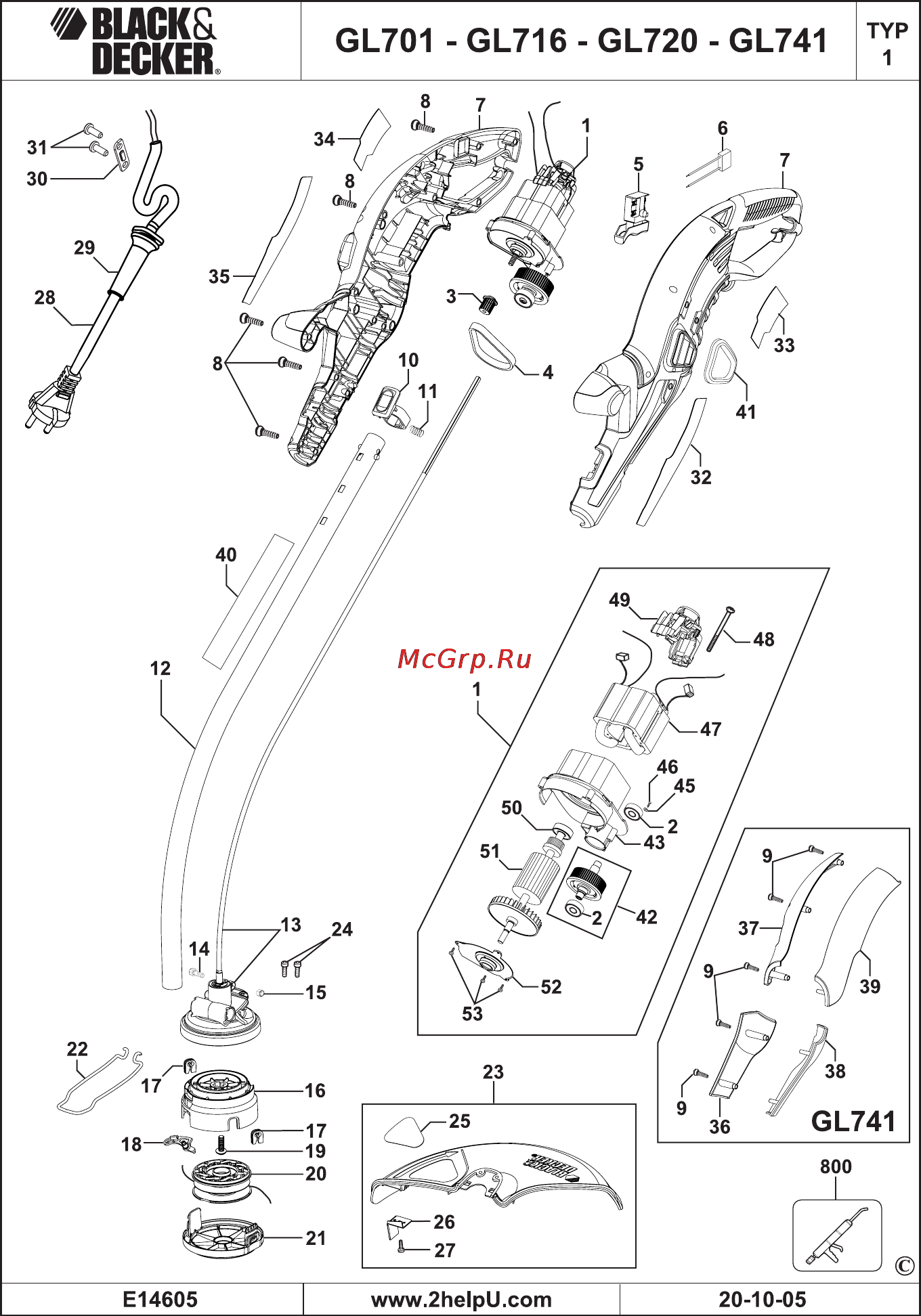 Black & Decker GL 741 Инструкция по эксплуатации онлайн [10/10] 119788